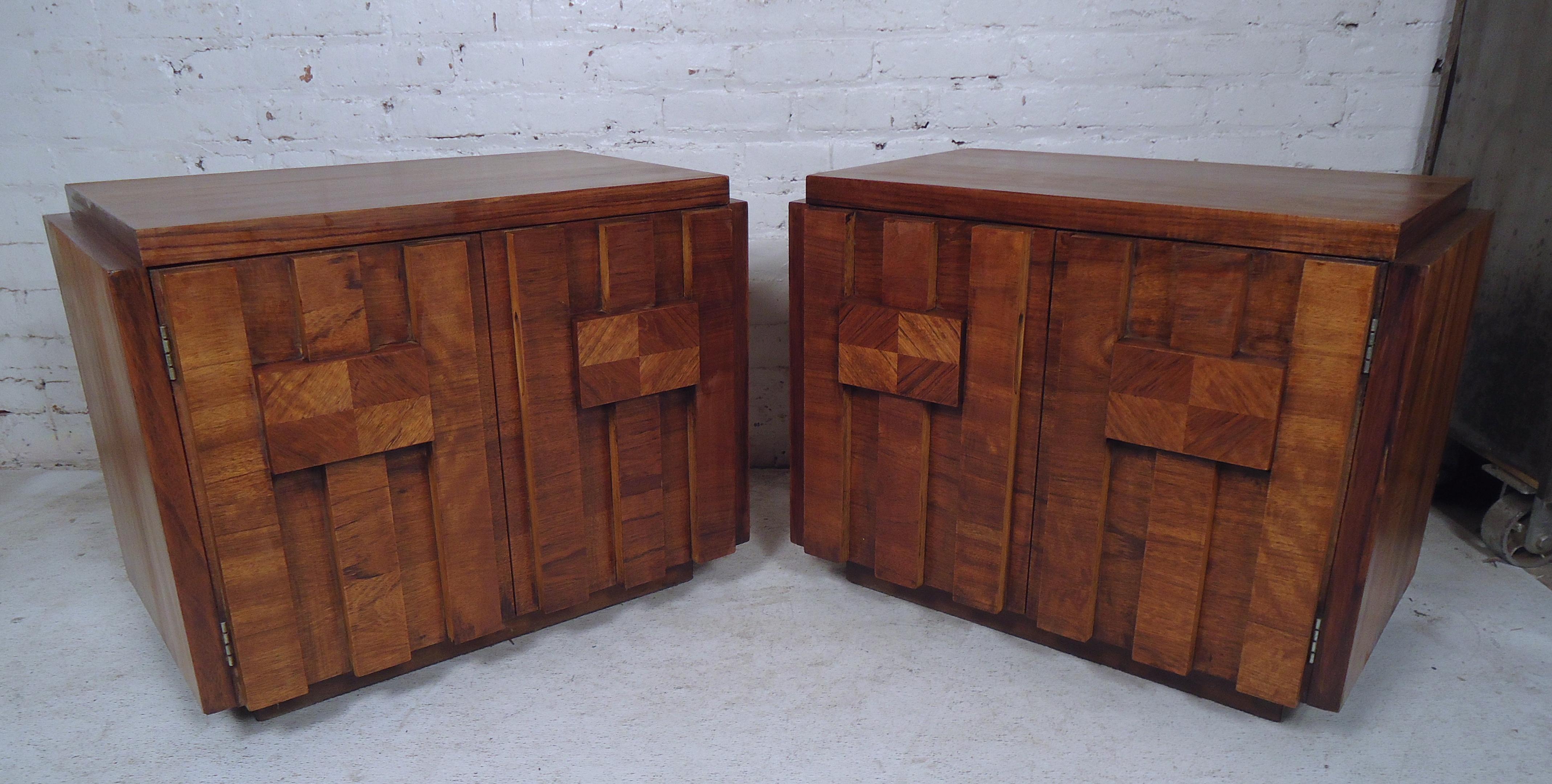 Vintage Modern Brutalist Nightstands In Good Condition In Brooklyn, NY