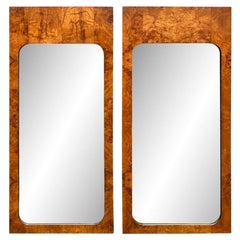 Vintage Modern Burl Wall Mirrors by Milo Baughman for Lane a Pair