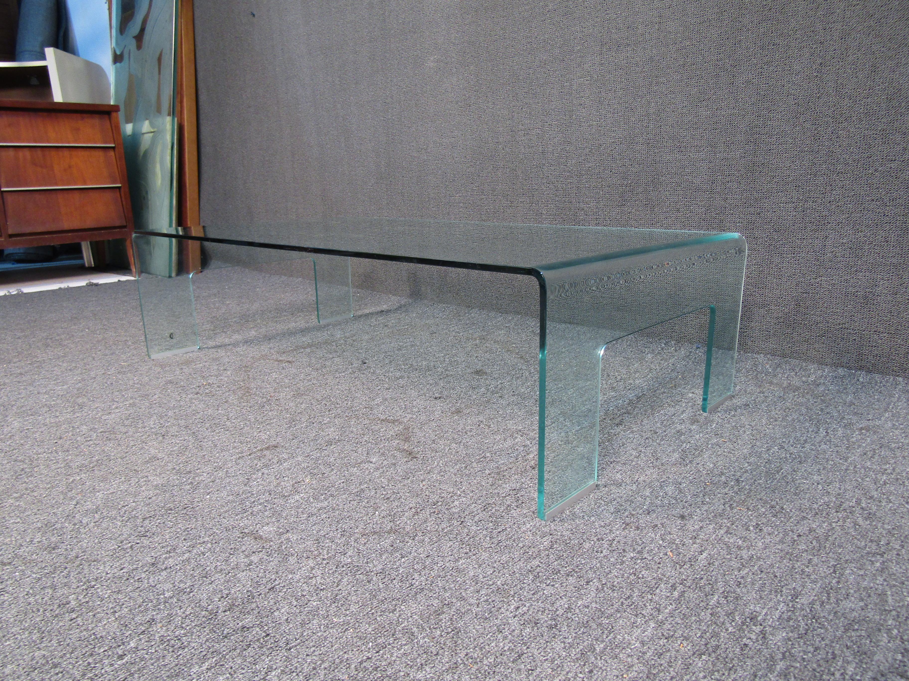 Mid-Century Modern Vintage Modern Calligaris Glass Coffee Table