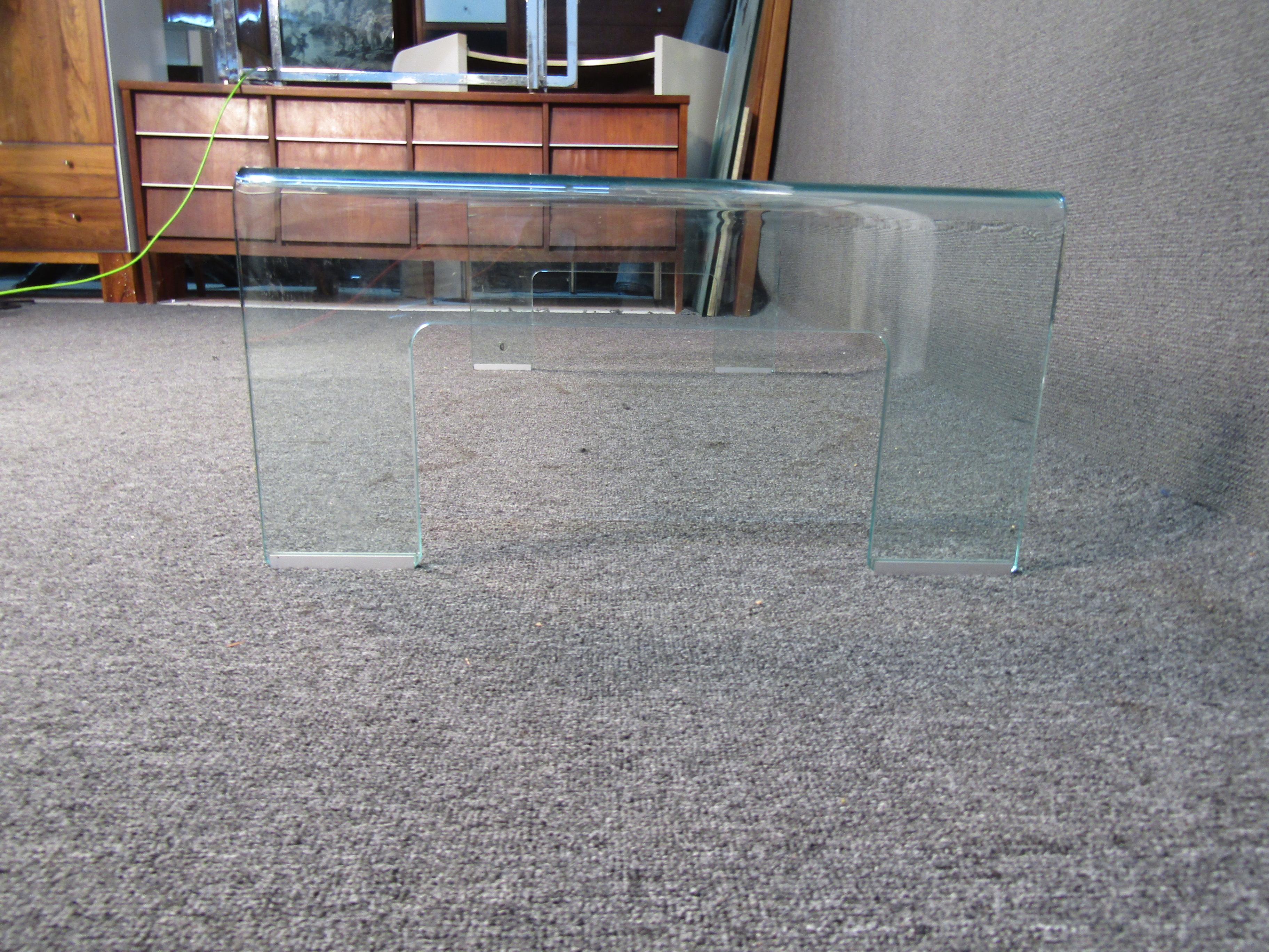 Italian Vintage Modern Calligaris Glass Coffee Table