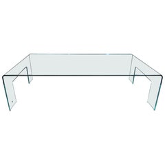 Vintage Modern Calligaris Glass Coffee Table