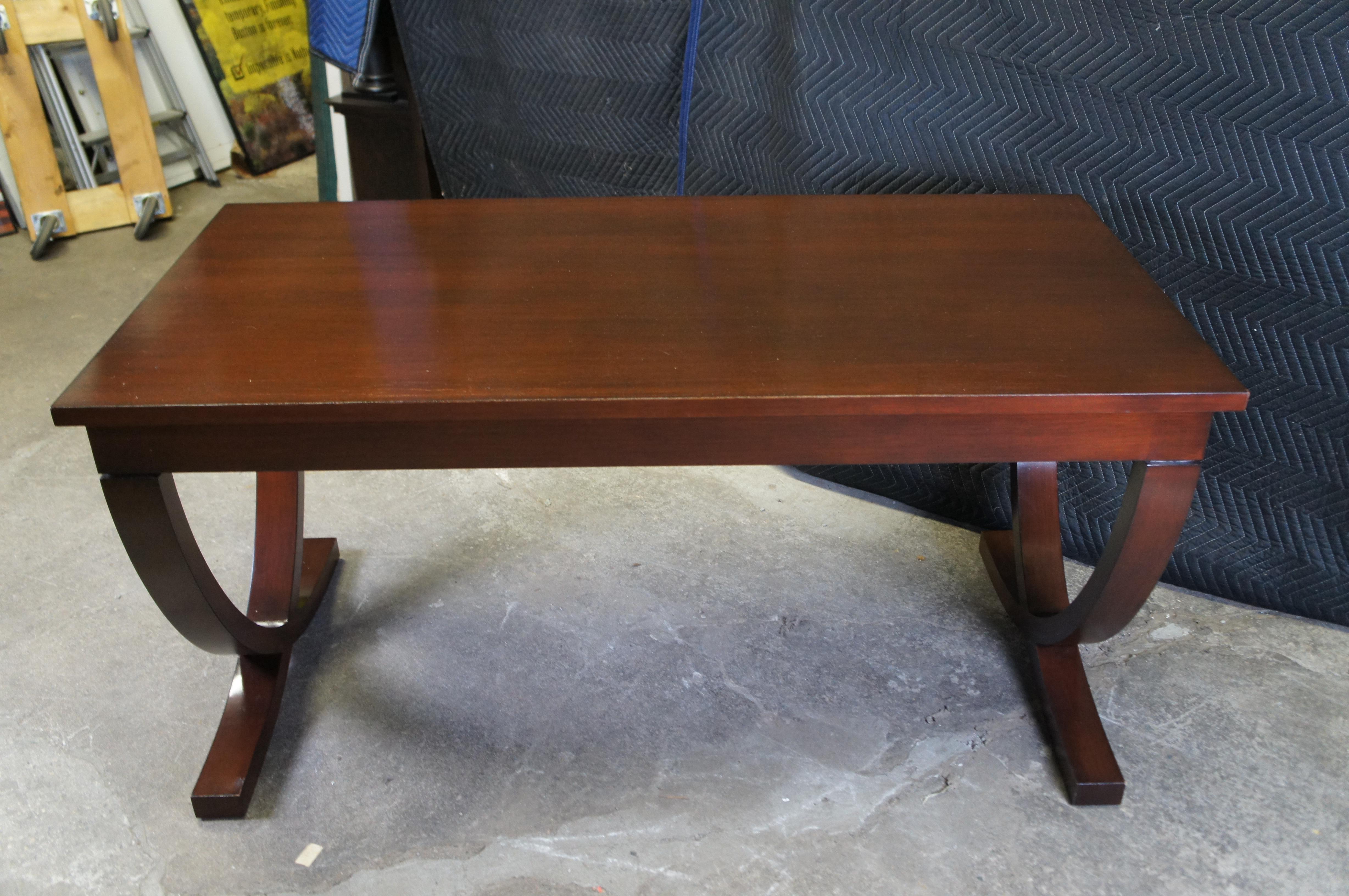 Vintage Campaign Style Mahogany Library Executive Writing Desk 60