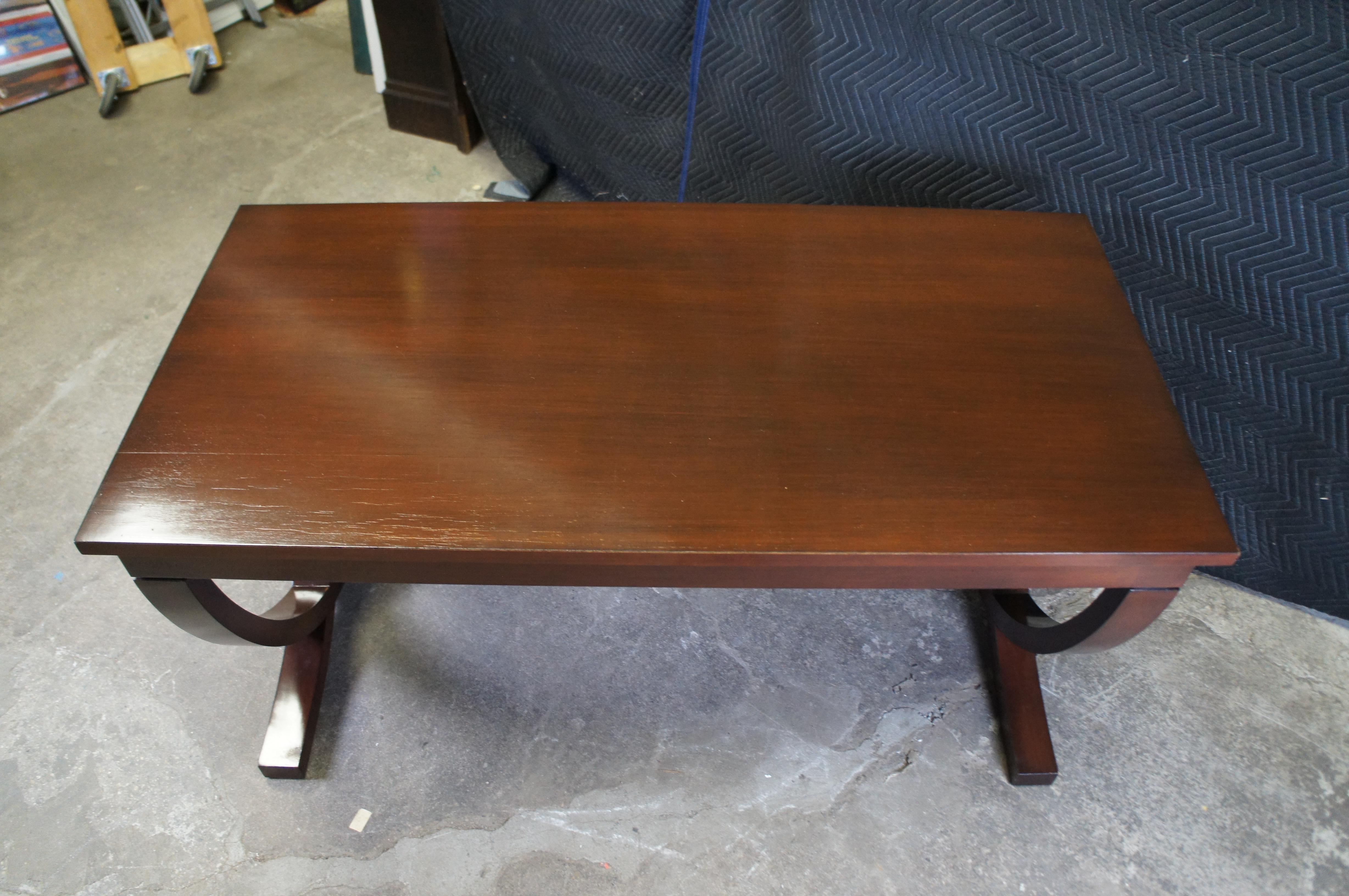 Vintage Campaign Style Mahogany Library Executive Writing Desk 60