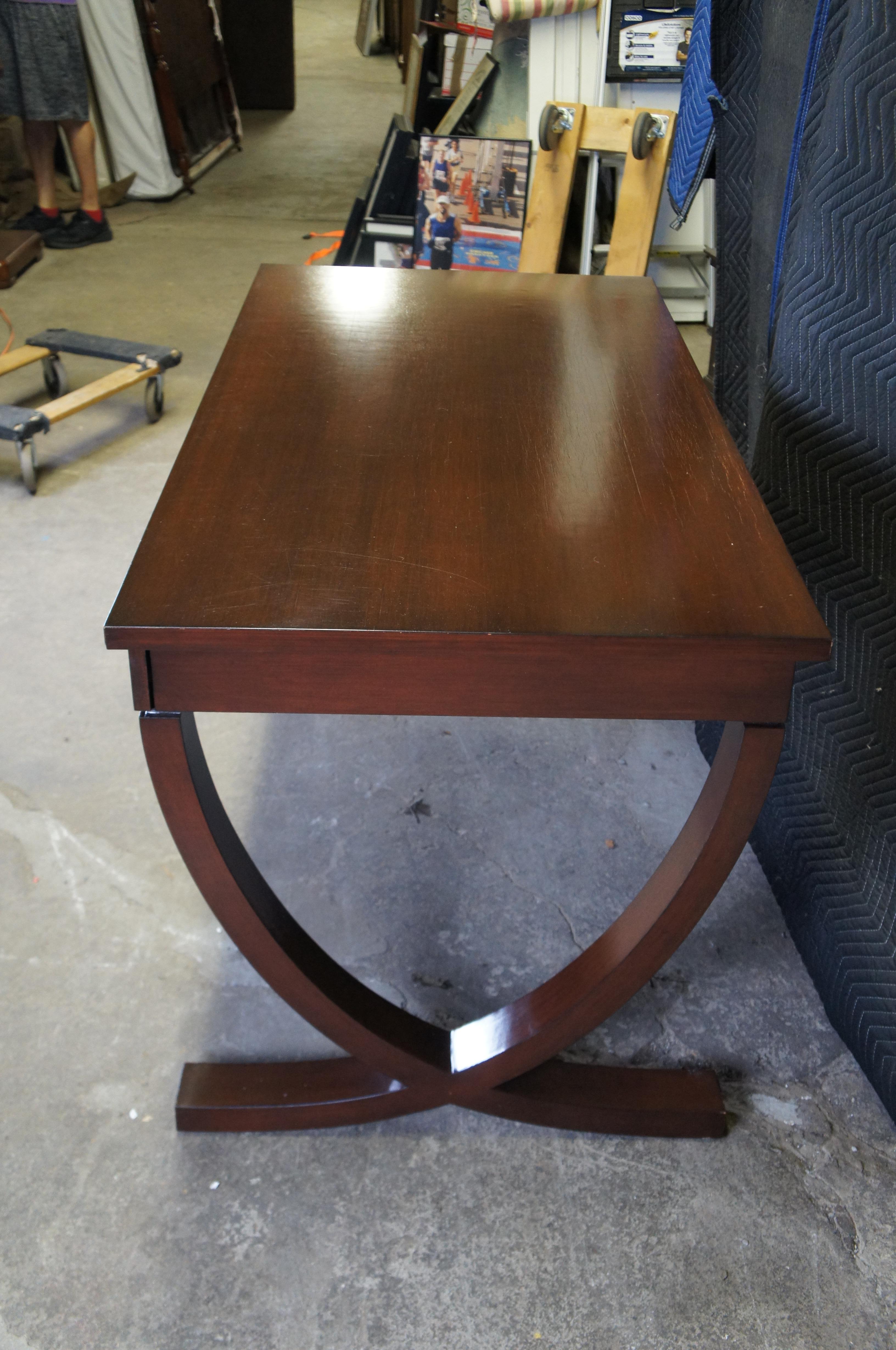 Vintage Campaign Style Mahogany Library Executive Writing Desk 60