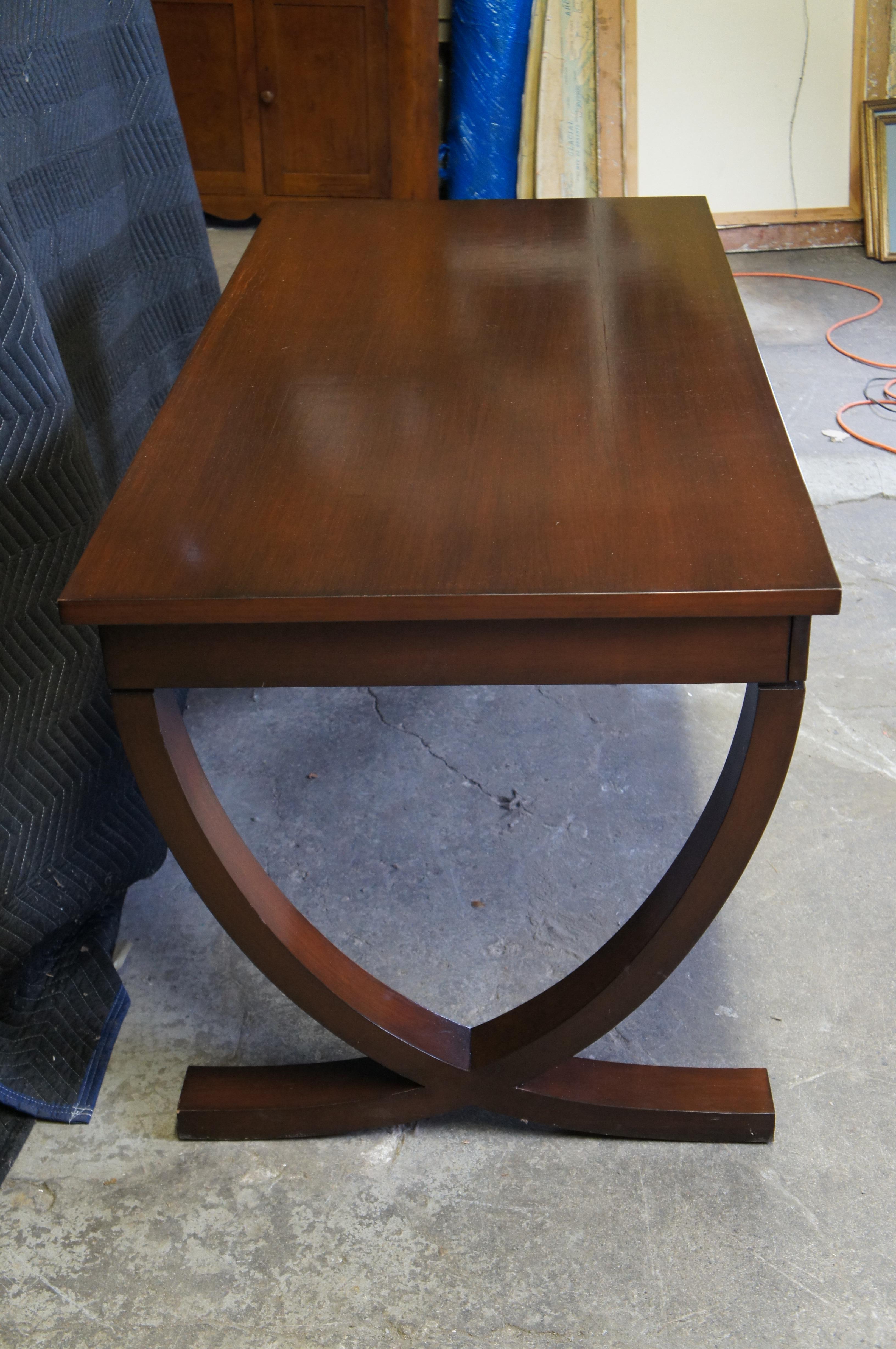 Vintage Campaign Style Mahogany Library Executive Writing Desk 60
