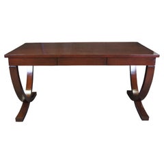 Bureau de direction bibliothèque en acajou de style Campaigner vintage 60"