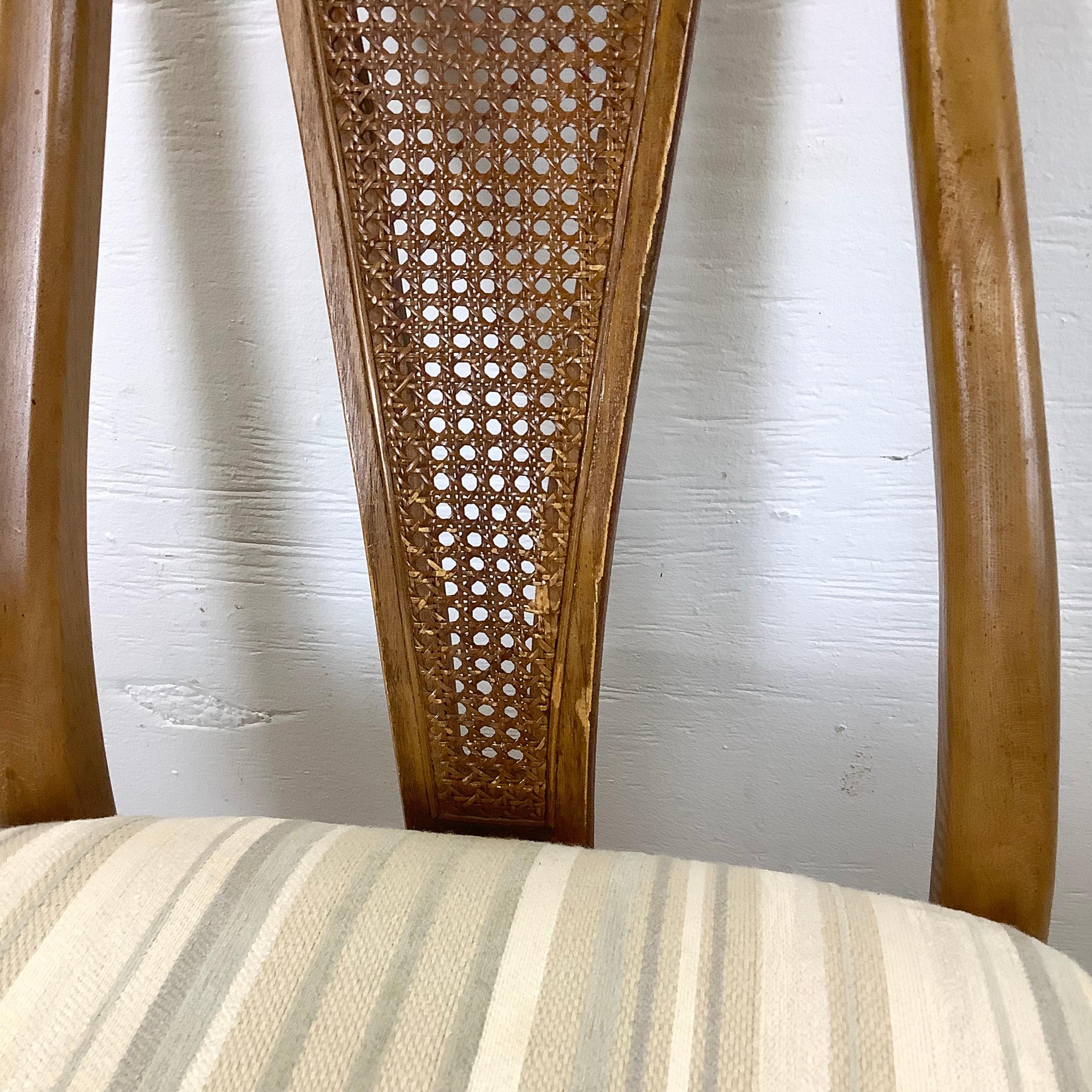 Vintage Modern Cane Back Dining Chairs- Set of Six For Sale 2