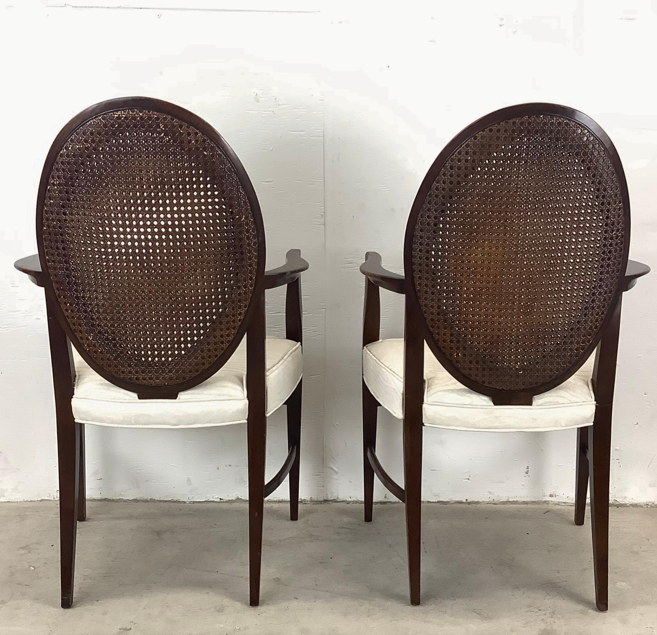 Vintage Modern Cane Back Dining Chairs- set Six For Sale 3
