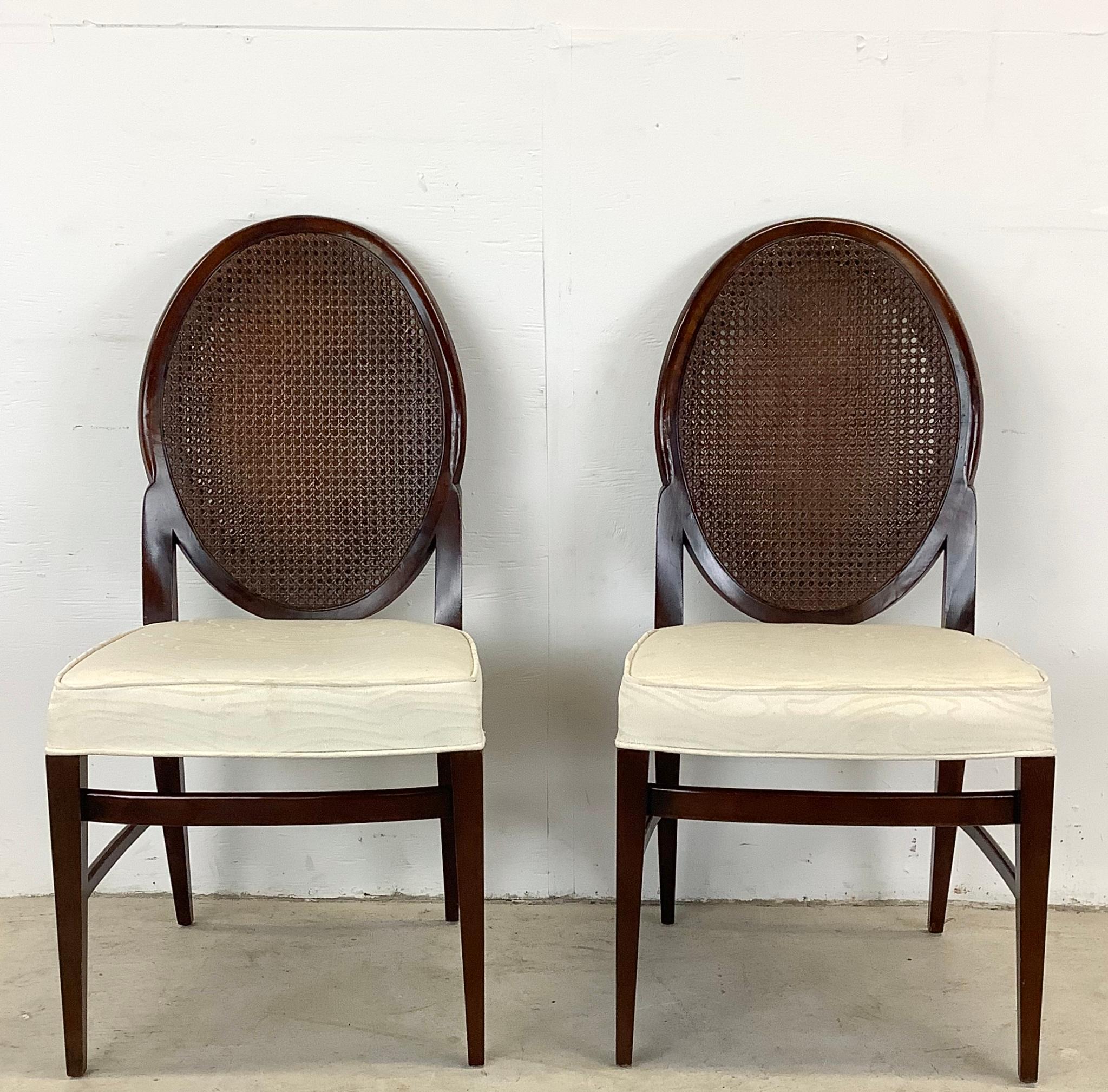 Other Vintage Modern Cane Back Dining Chairs- set Six For Sale