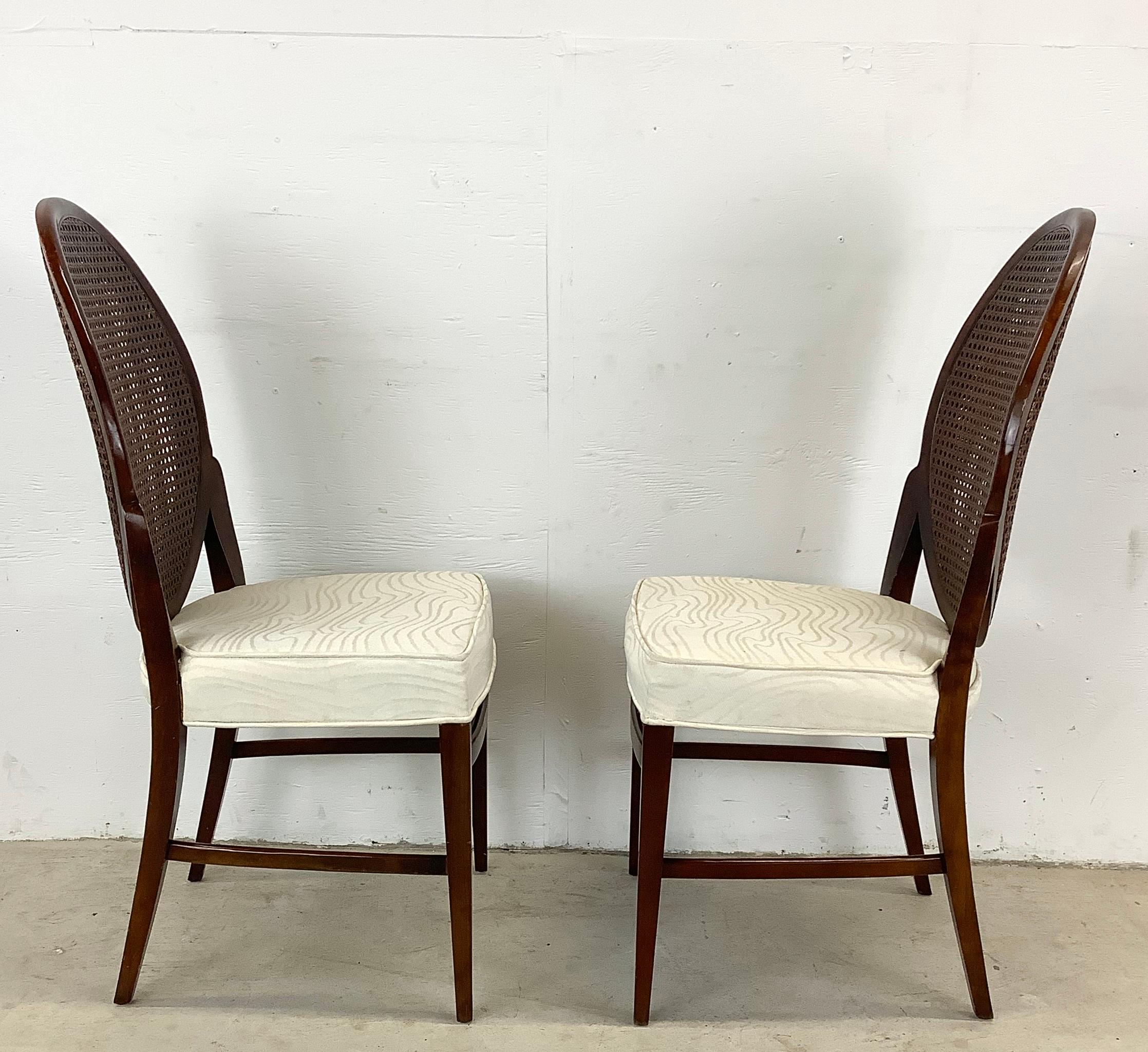 20th Century Vintage Modern Cane Back Dining Chairs- set Six For Sale