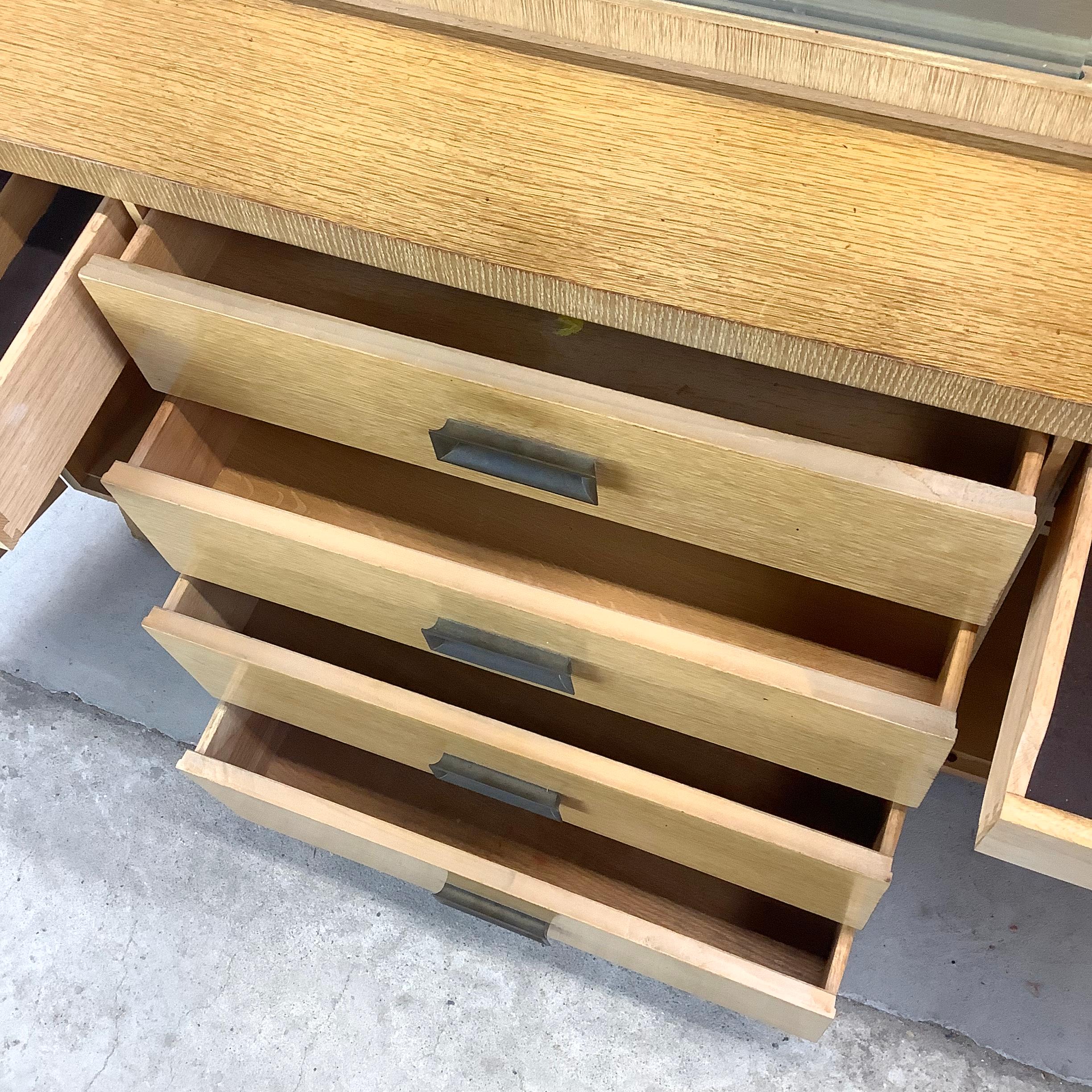 Vintage Modern China Cabinet In Blonde Oak For Sale 7