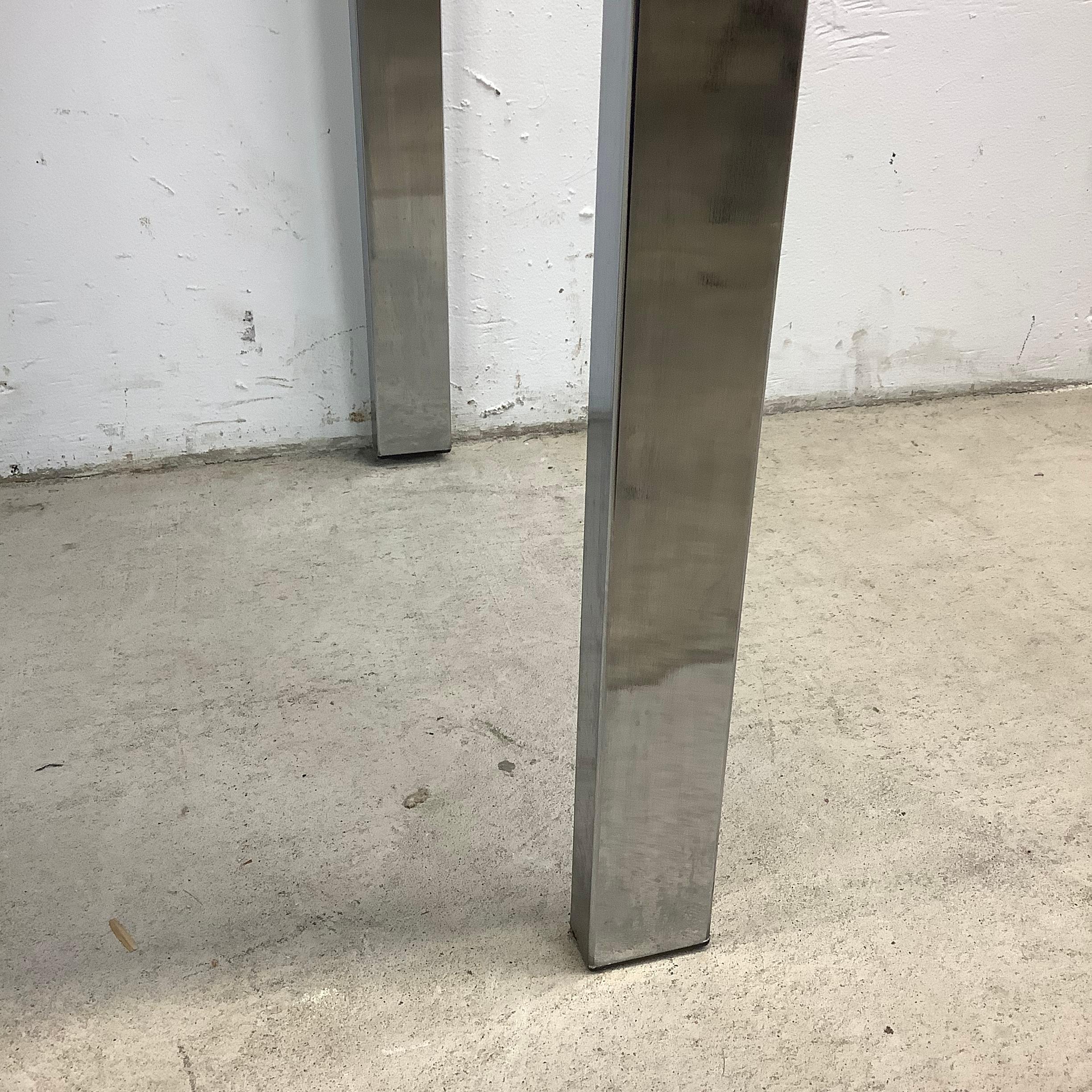 Vintage Modern Chrome and Glass Console Table For Sale 8
