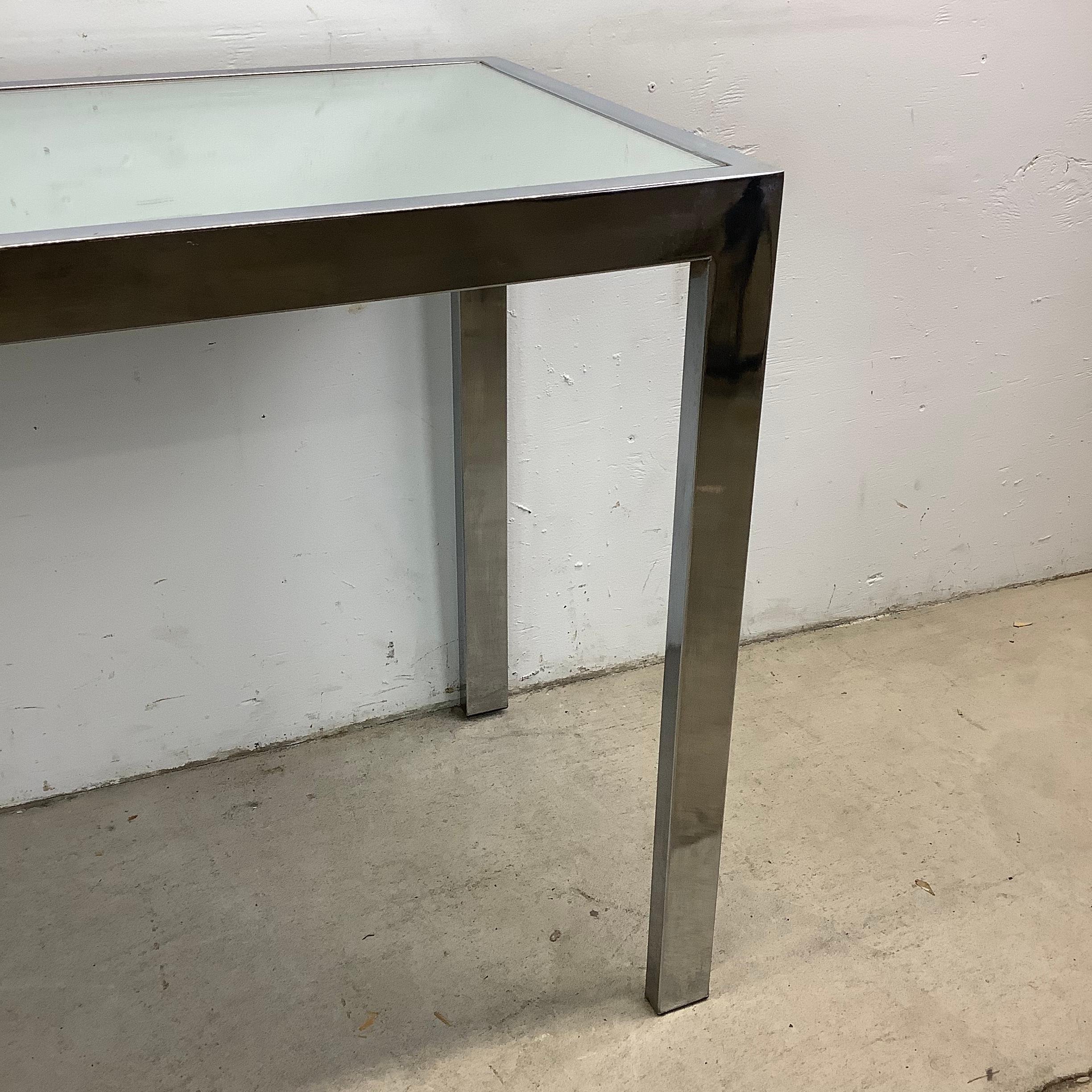 Vintage Modern Chrome and Glass Console Table For Sale 9