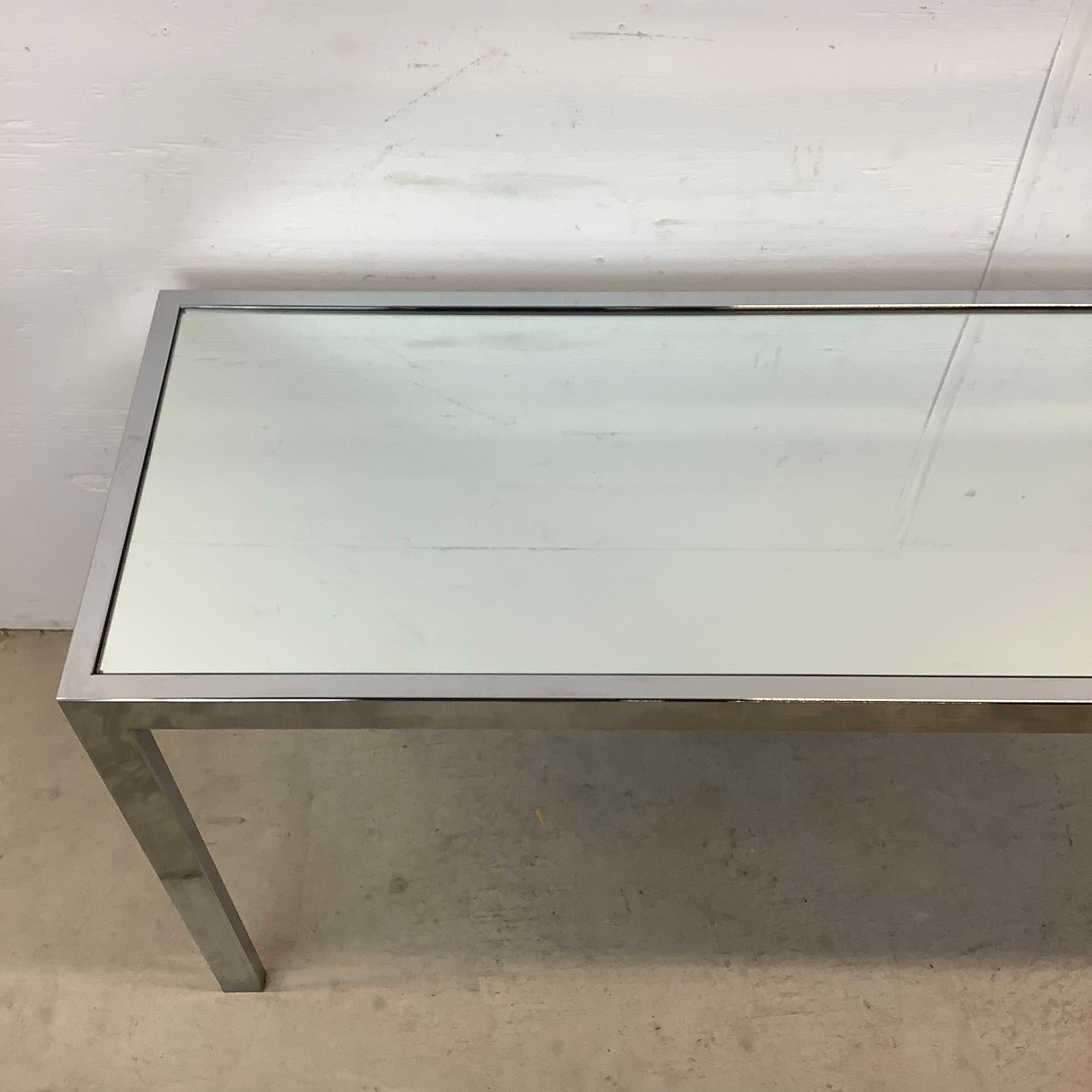 Mid-Century Modern Vintage Modern Chrome and Glass Console Table For Sale