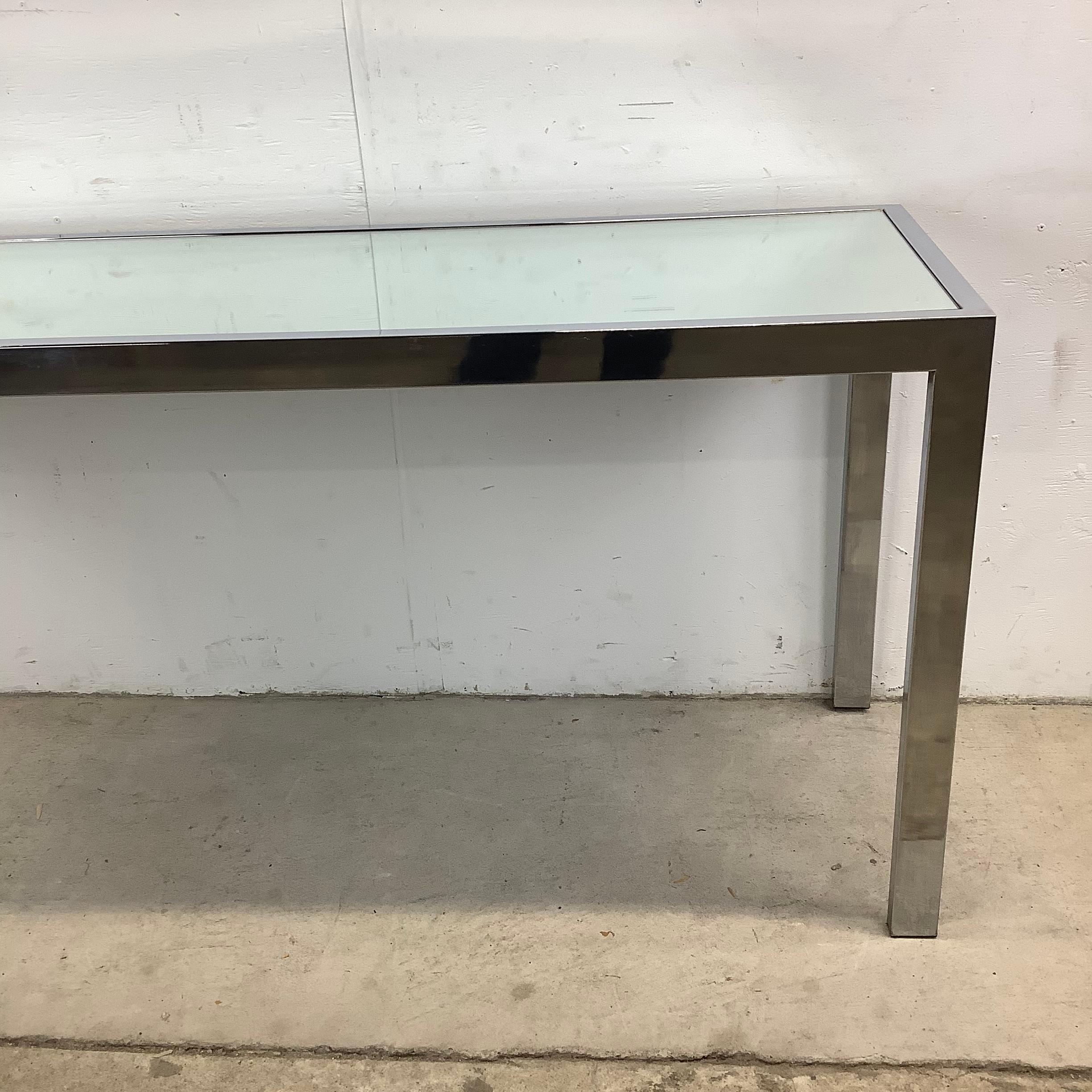 Vintage Modern Chrome and Glass Console Table In Good Condition For Sale In Trenton, NJ
