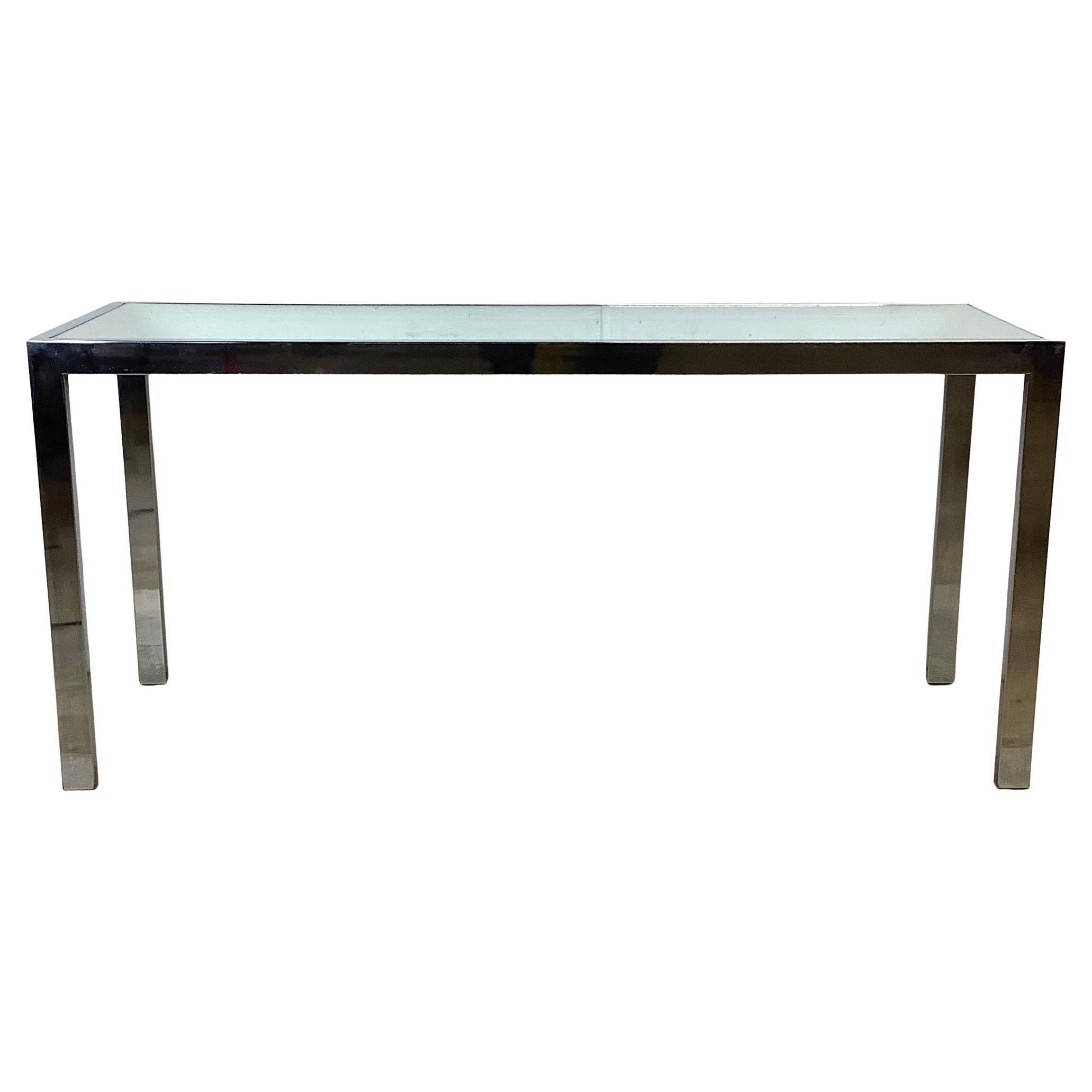 Moderner Konsolentisch aus Chrom und Glas im Vintage-Stil