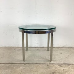 Vintage Modern Chrome And Glass End Table Attr. Nico Zographos