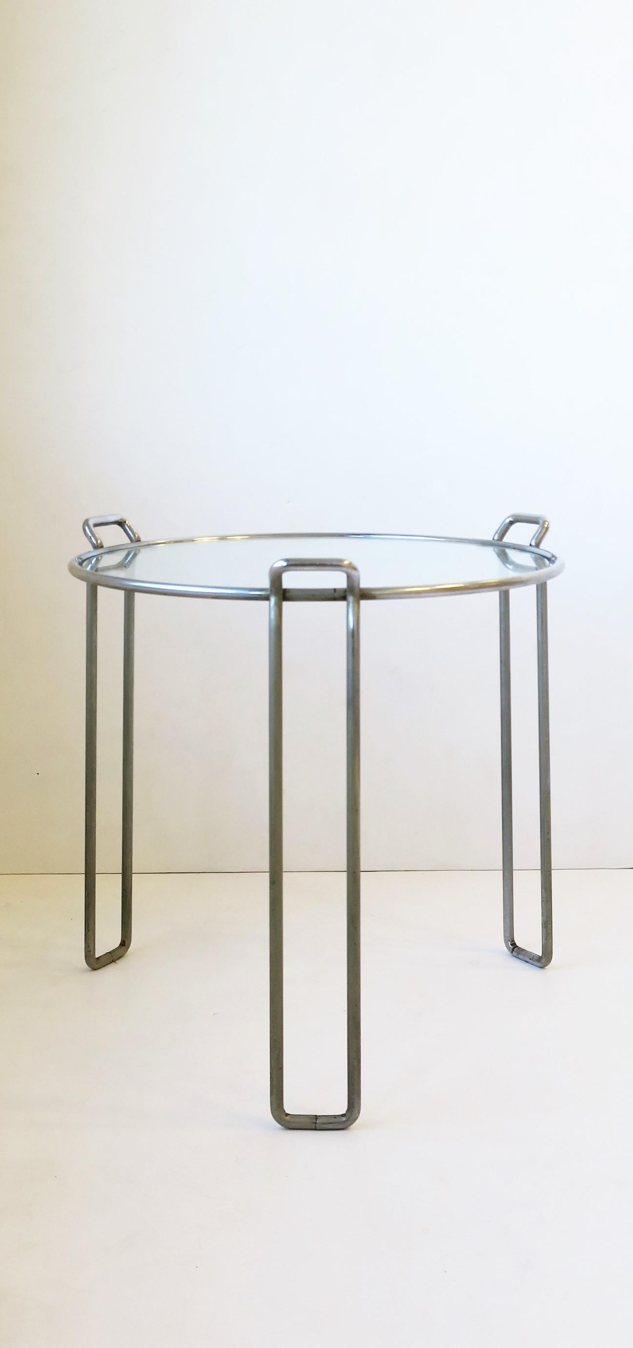 20th Century Vintage Modern Chrome and Glass Side or Drinks Table, circa 1960s