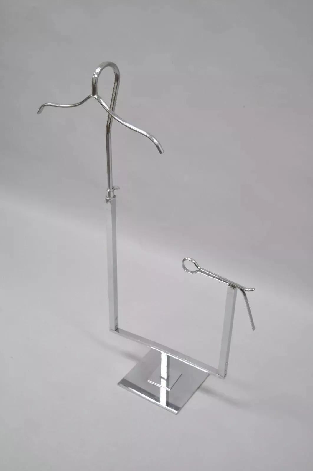 Vintage Modern Chrome Metal Table Top Gentleman's Clothing Valet Hanger 5
