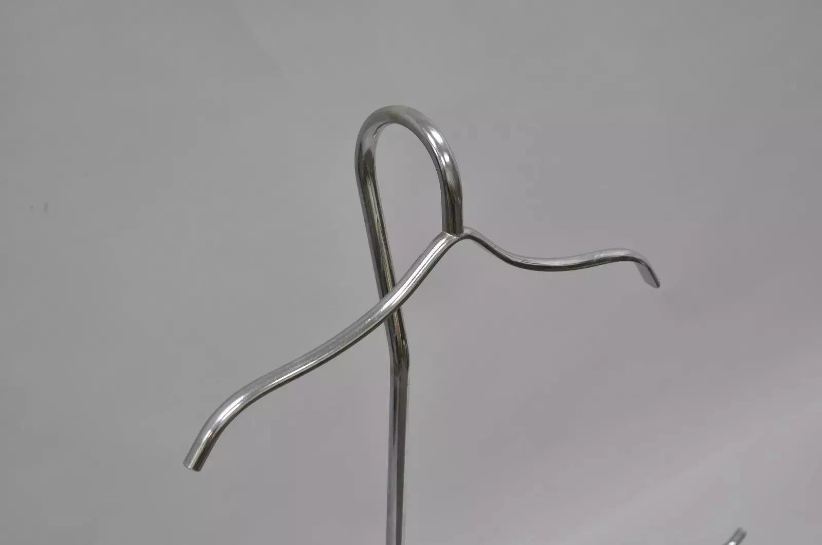 Unknown Vintage Modern Chrome Metal Table Top Gentleman's Clothing Valet Hanger