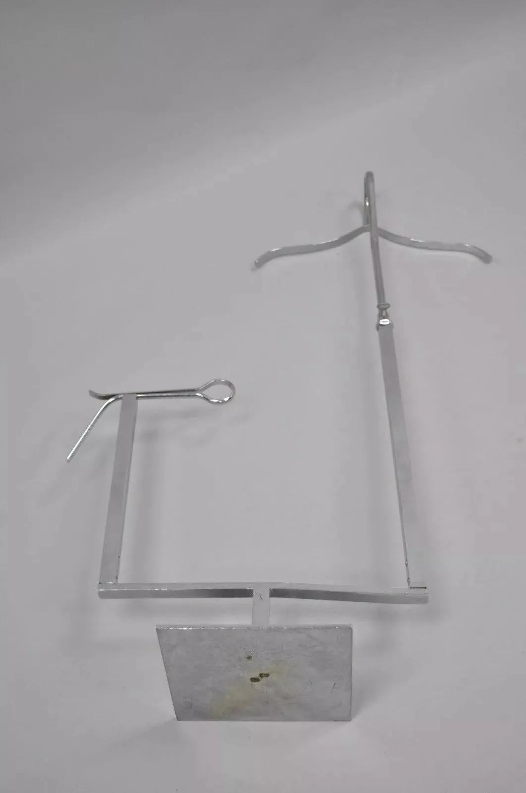 Vintage Modern Chrome Metal Table Top Gentleman's Clothing Valet Hanger 4