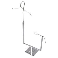 Vintage Modern Chrome Metal Table Top Gentleman's Clothing Valet Hanger
