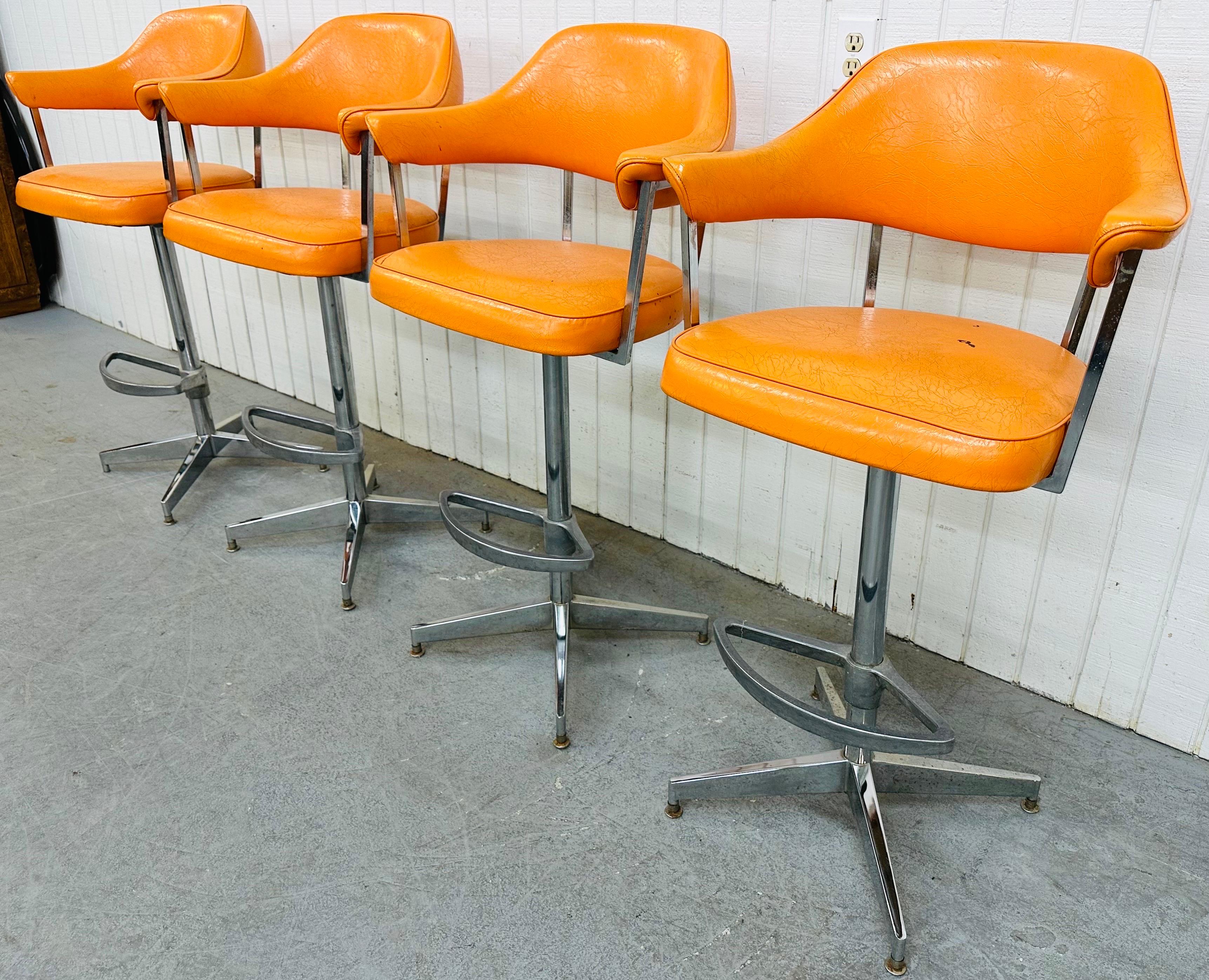 orange bar stools set of 4