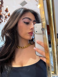 Vintage Italian Solid 14K Yellow Gold Link Necklace, Circa 1960, 40.3g