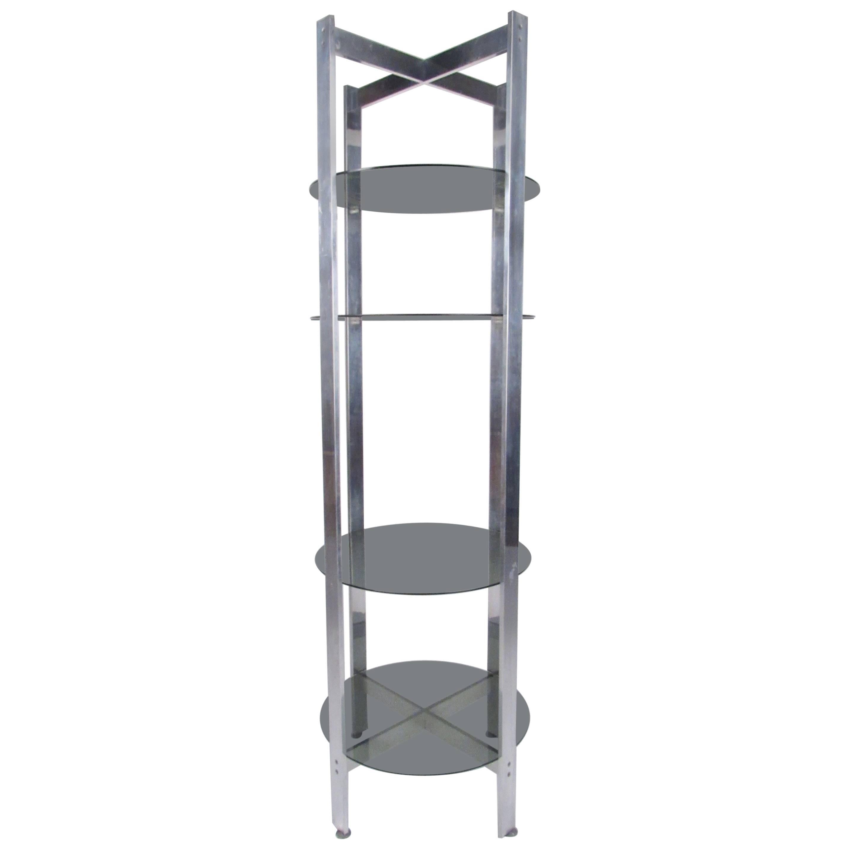 Vintage Modern Circular Étagère Display Shelf