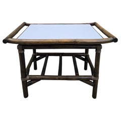 Vintage Modern Coastal Bamboo Side Table by Vogue Rattan