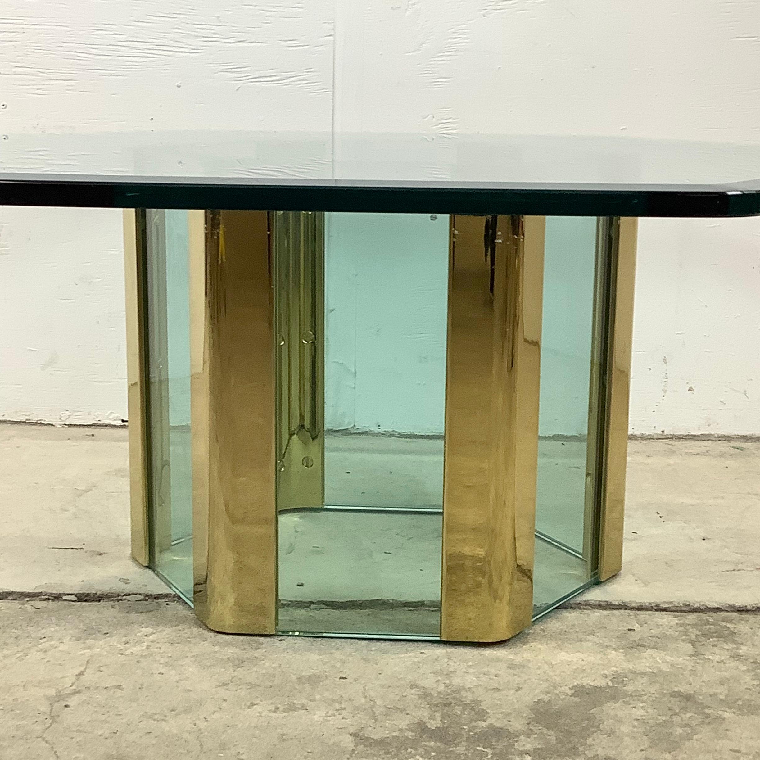 Brass Vintage Modern Coffee Table after Leon Rosen for Pace Collection