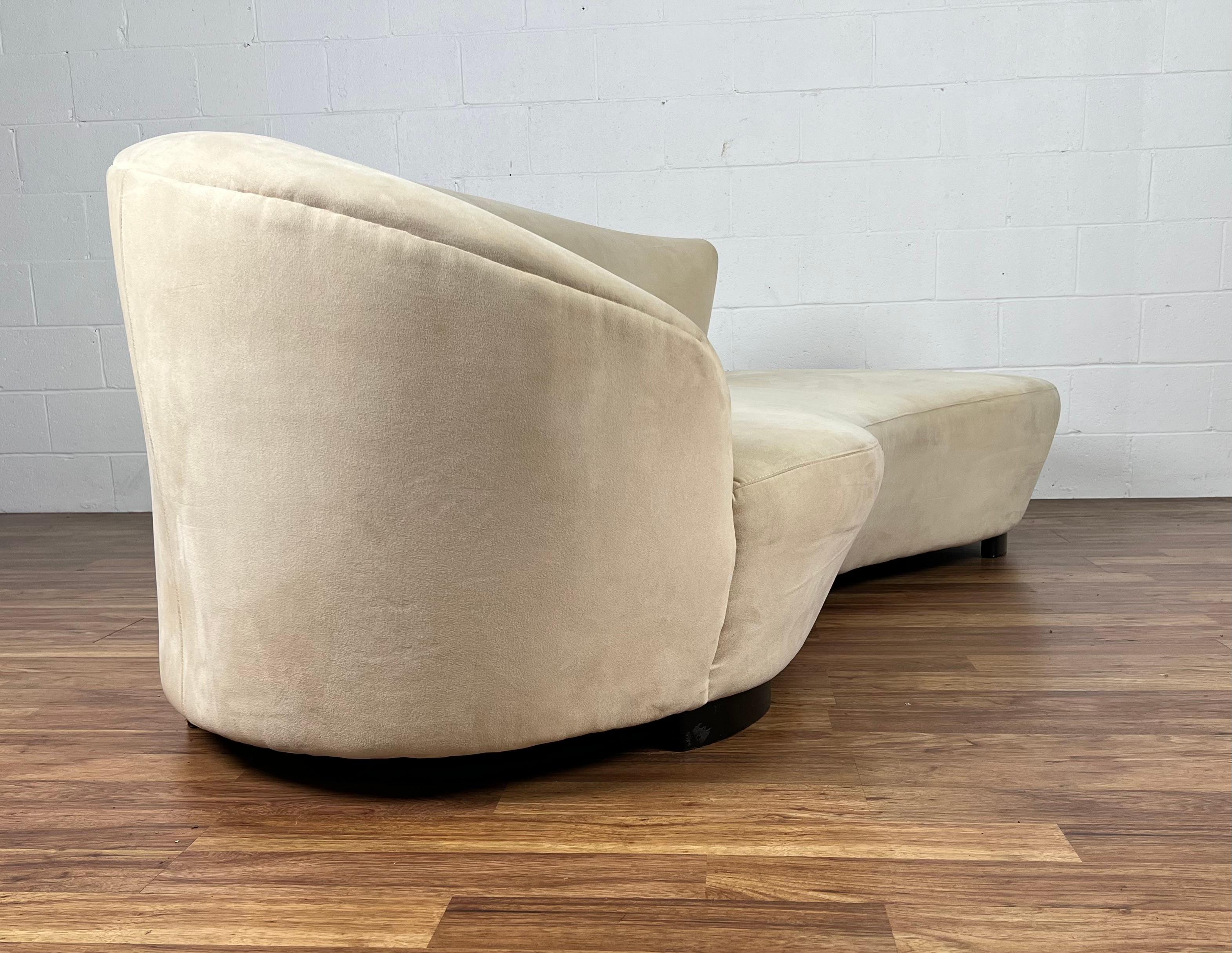 Vintage Modern Contemporary Curved Serpentine Sofa 5