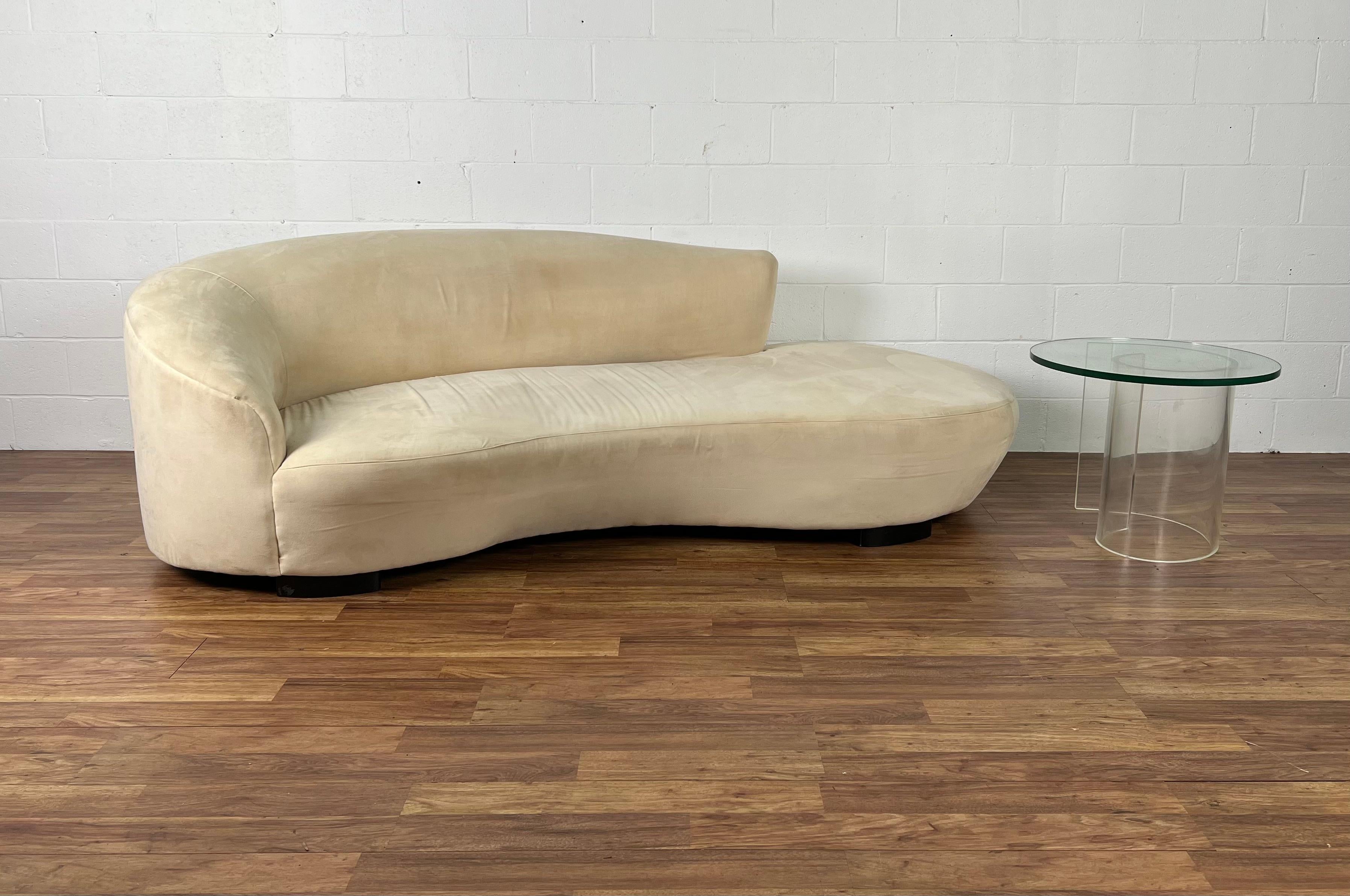 Vintage Modern Contemporary Curved Serpentine Sofa 6
