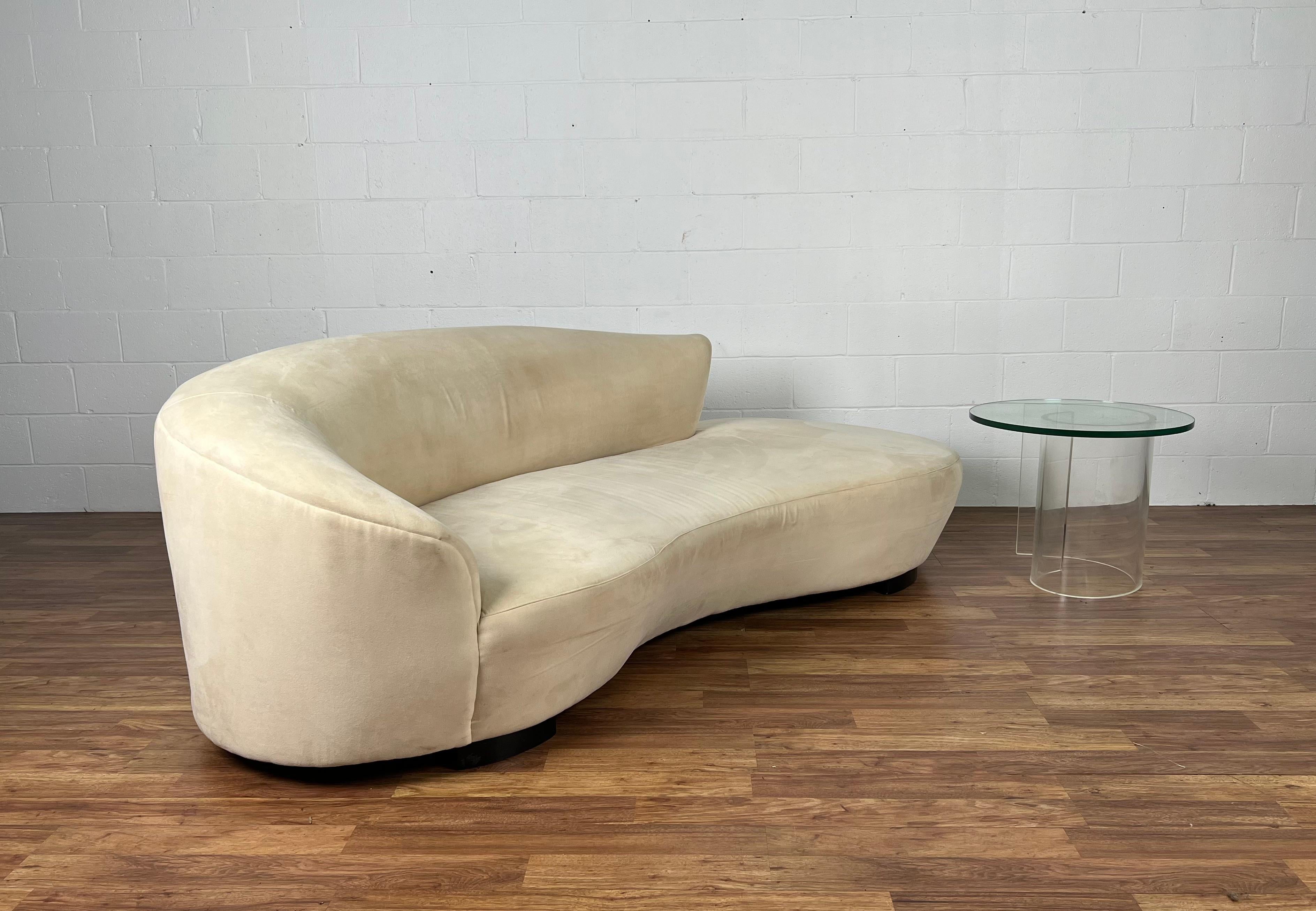 Vintage Modern Contemporary Curved Serpentine Sofa 7