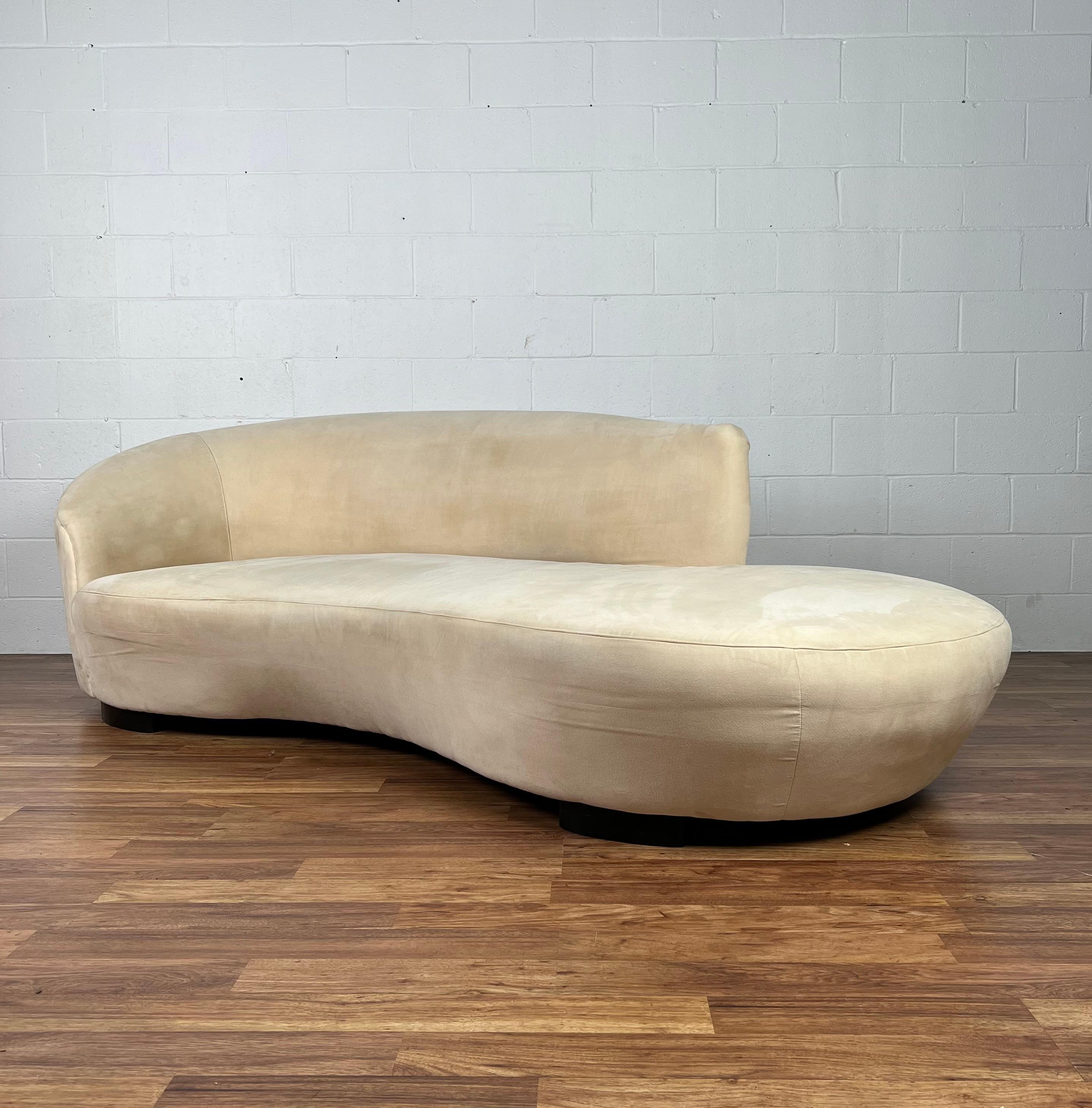 Mid-Century Modern Vintage Modern Contemporary Curved Serpentine Sofa
