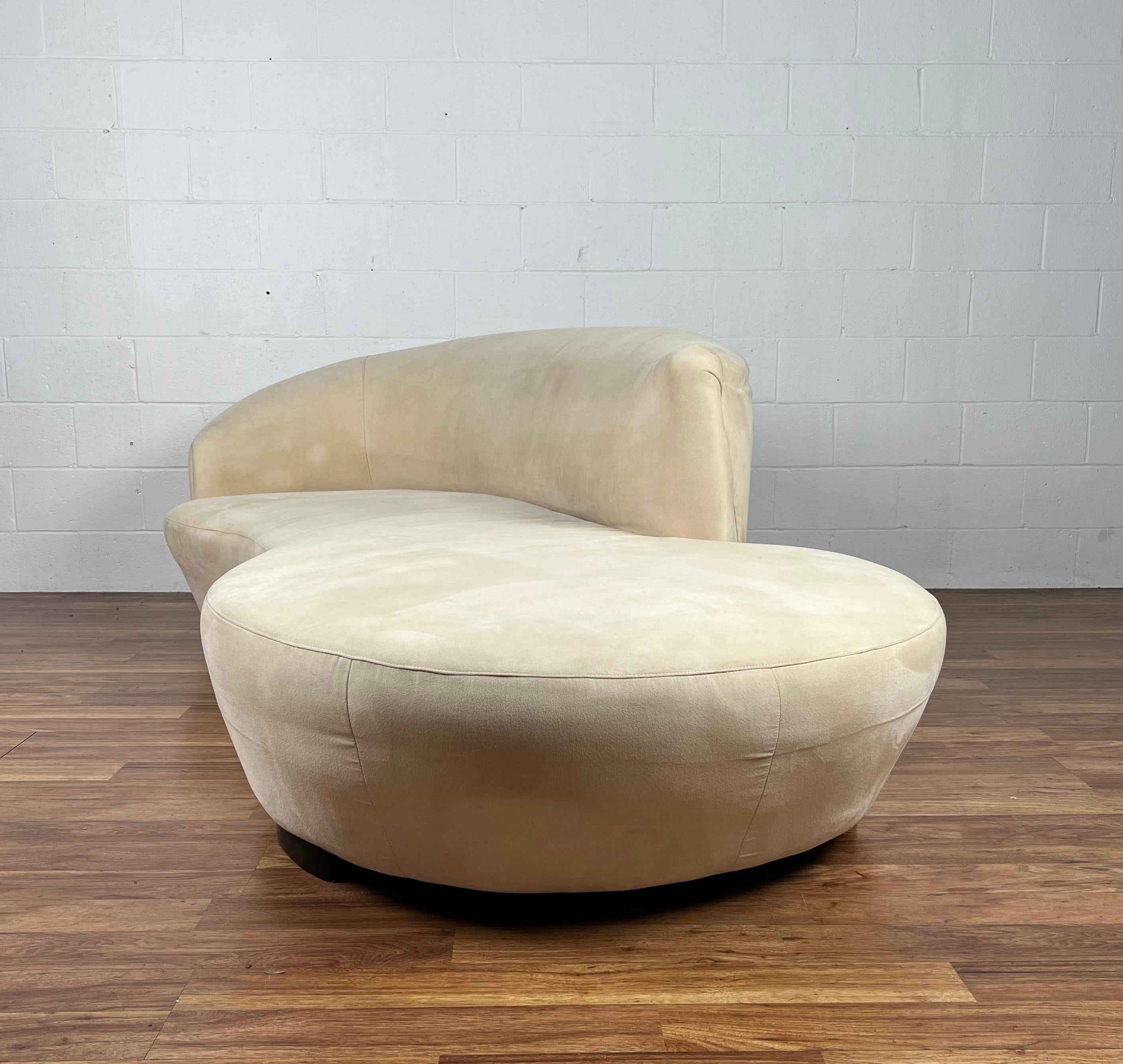 20th Century Vintage Modern Contemporary Curved Serpentine Sofa