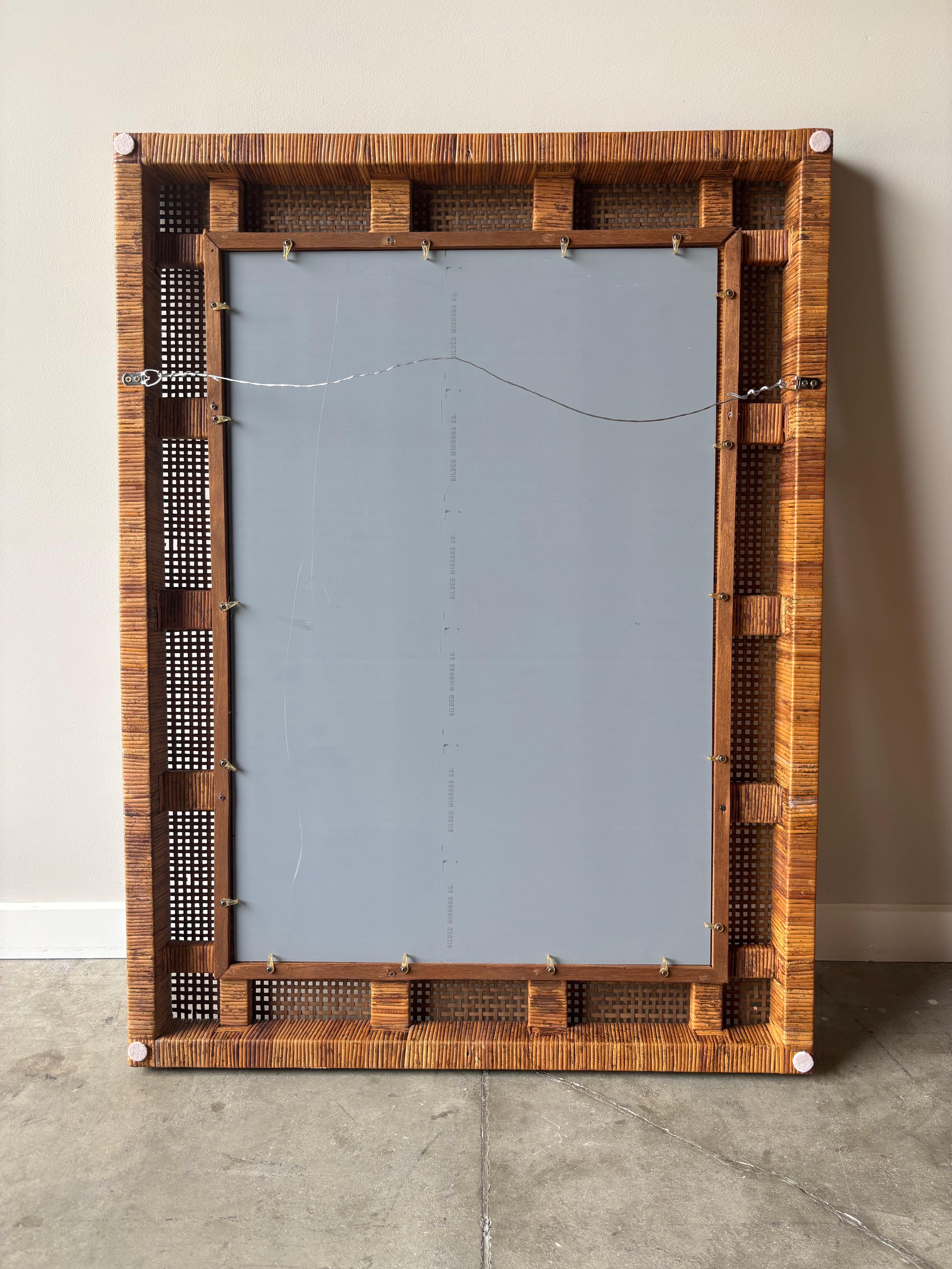 Vintage Modern Danny Ho Fong Rattan-Spiegel, 48