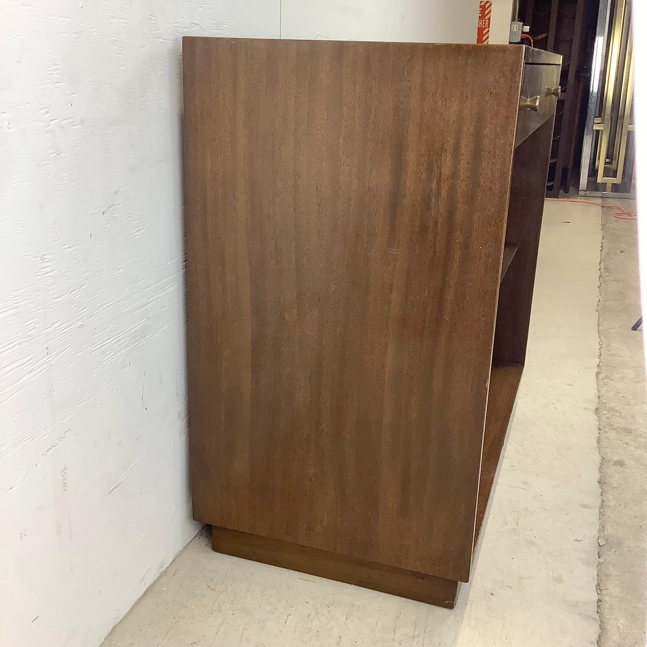 Vintage Modern Dark Wood Cabinet with Drawer, Paul McCobb Style For Sale 7