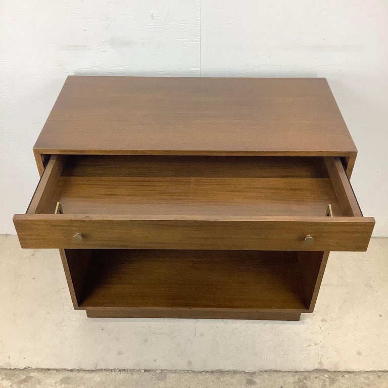 Vintage Modern Dark Wood with Drawer, Paul McCobb Style For