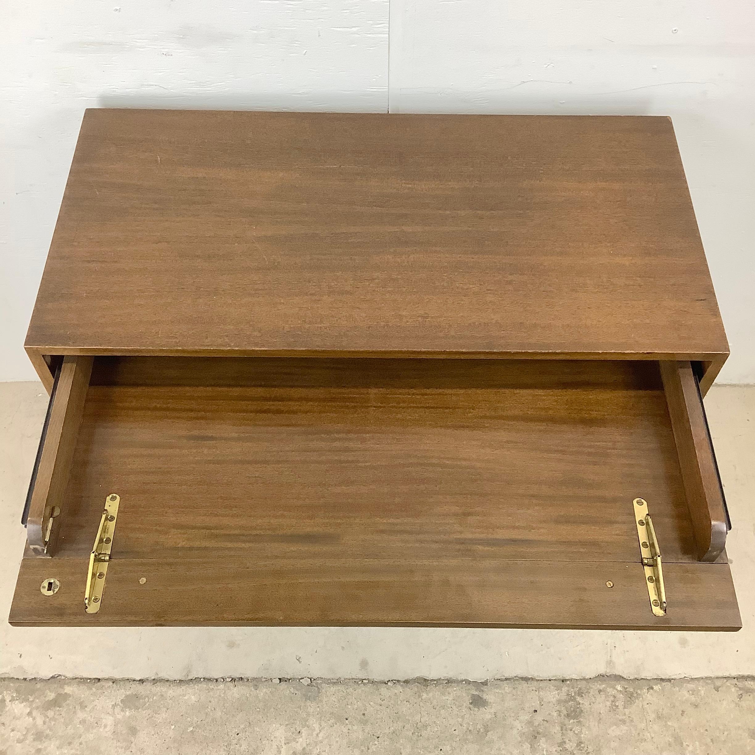 20ième siècle Armoire moderne vintage en bois foncé avec tiroir, style Paul McCobb en vente