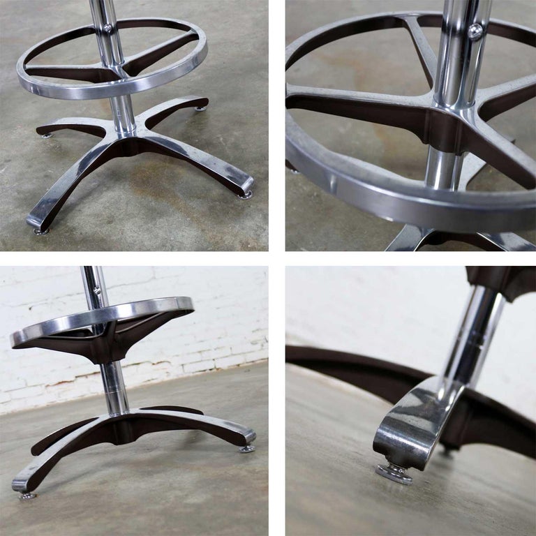 Vintage Modern Daystrom Adjustable Black Bar Stools Molded Curved Backs Set 3 at 1stDibs
