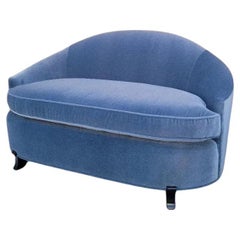 Vintage Modern Deco Curved Settee Styled After Interior Crafts Newly Upholstering
