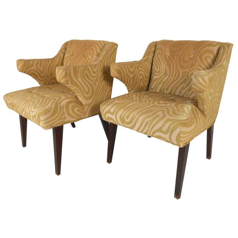 Moderne Vintage-Dekorationsstühle mit gebogenen Armlehnen