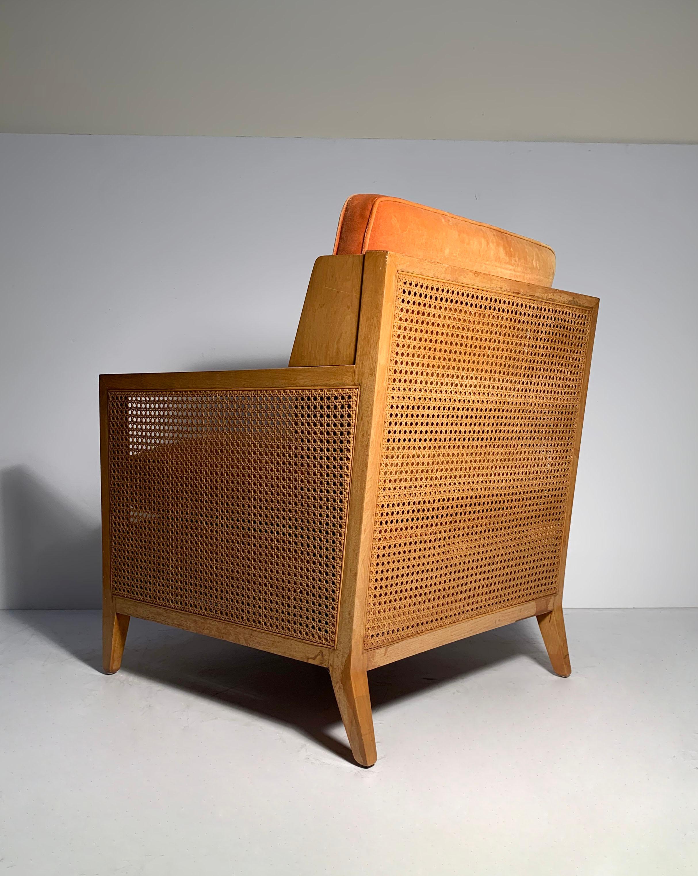 Cane Vintage Modern Designer Lounge Chairs For Sale