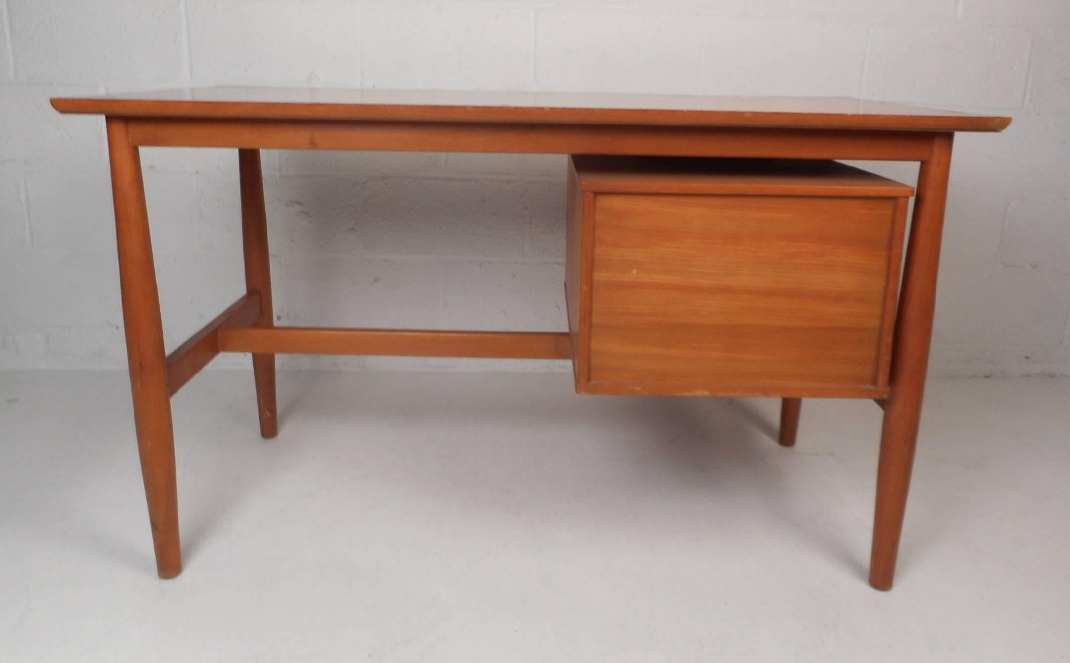 North American Vintage Modern Desk with a Finished Back by Drexel