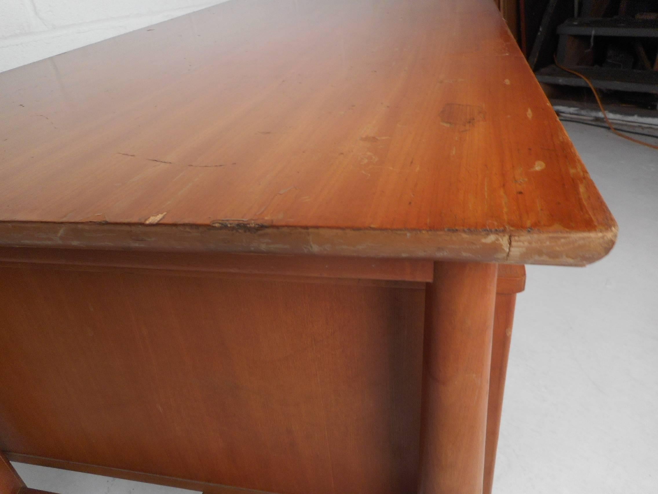 Vintage Modern Desk with a Finished Back by Drexel 1