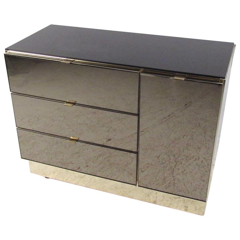 Vintage Modern Ello Style Mirrored Credenza Im Angebot Bei 1stdibs