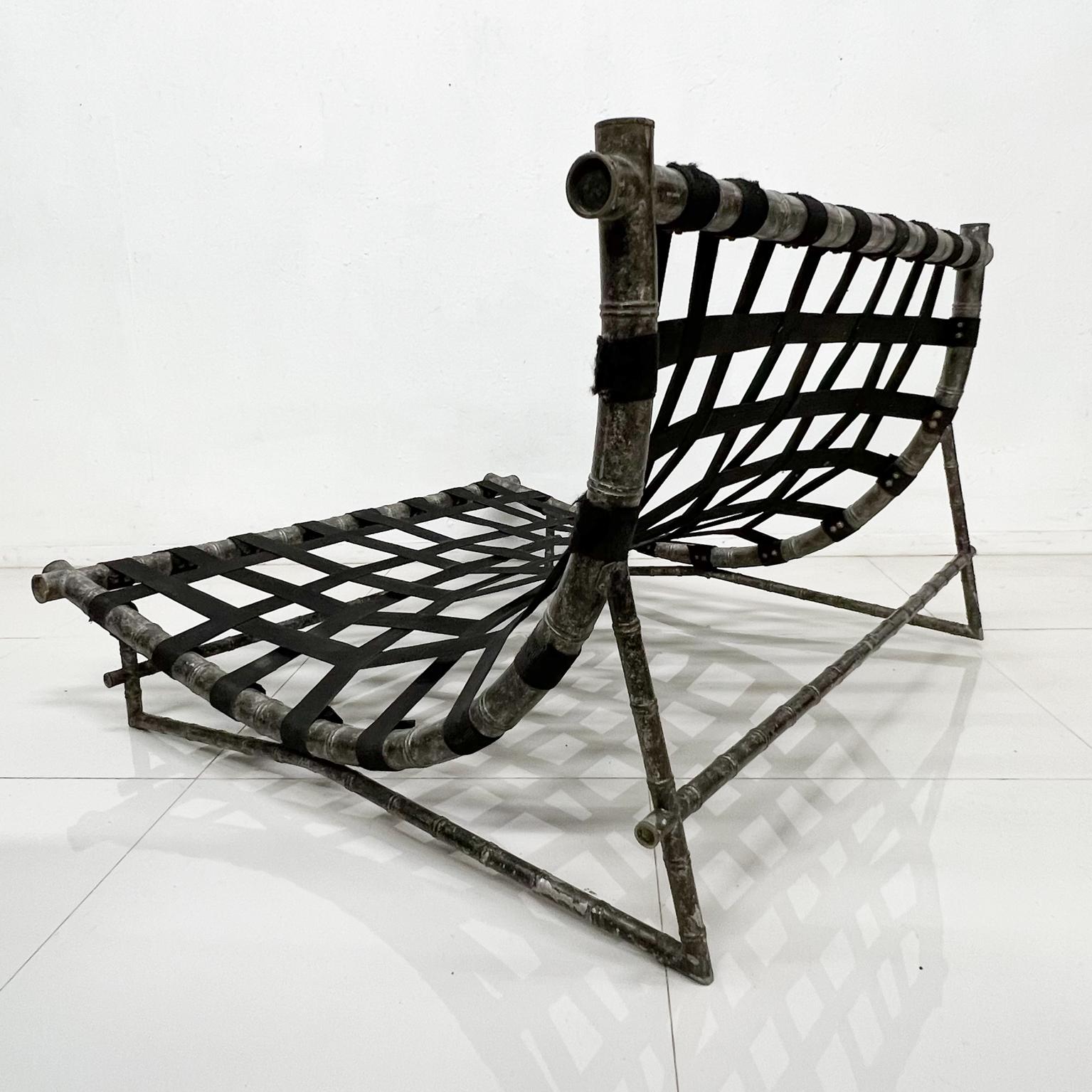 1960s Contoured Low Chaise Lounge Chair Faux Bamboo & Aluminum Mexico City 7