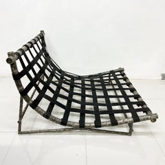 1960s Contoured Low Chaise Lounge Chair Faux Bamboo & Aluminum Mexico City