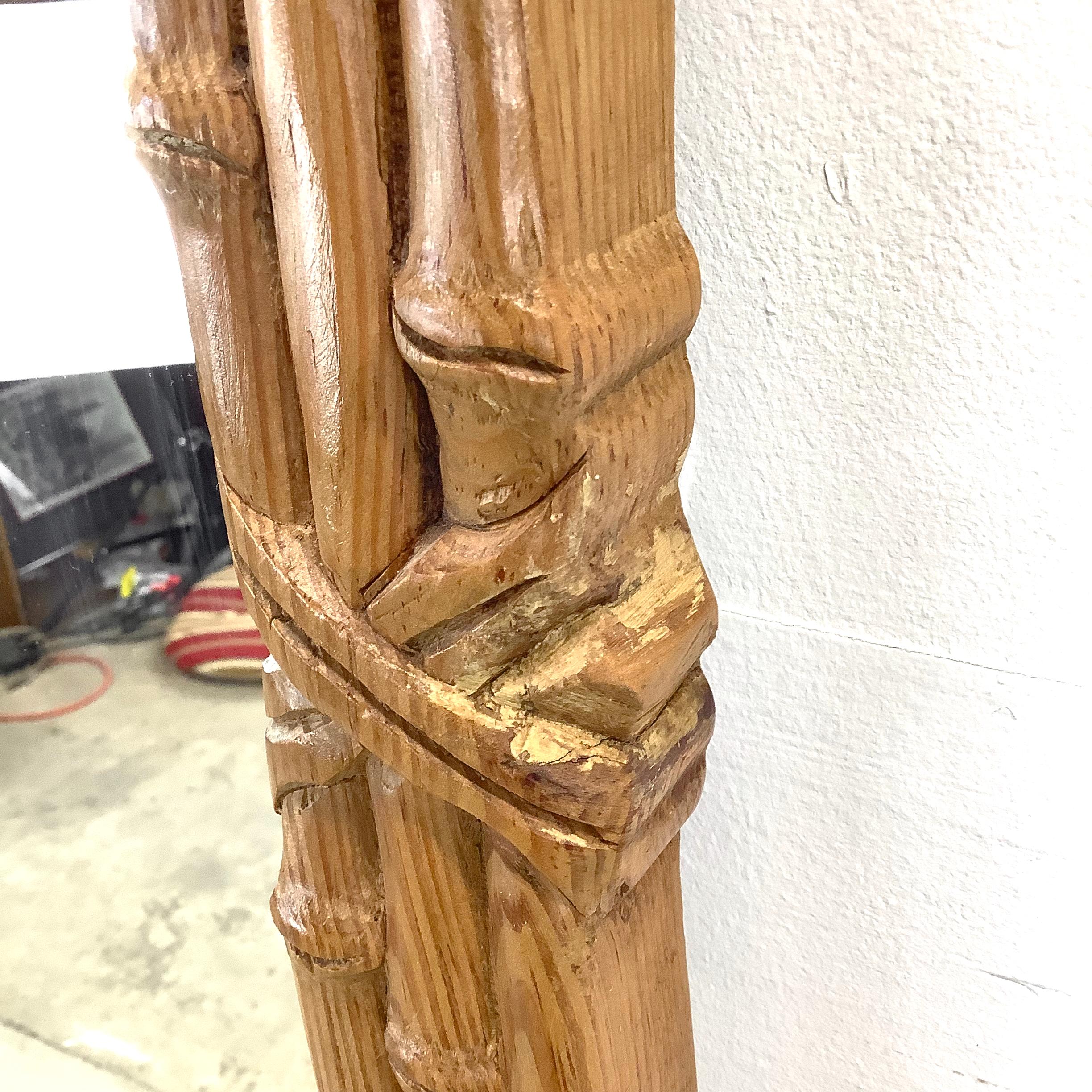 Specchio da parete in finto bambù moderno e vintage in vendita 5